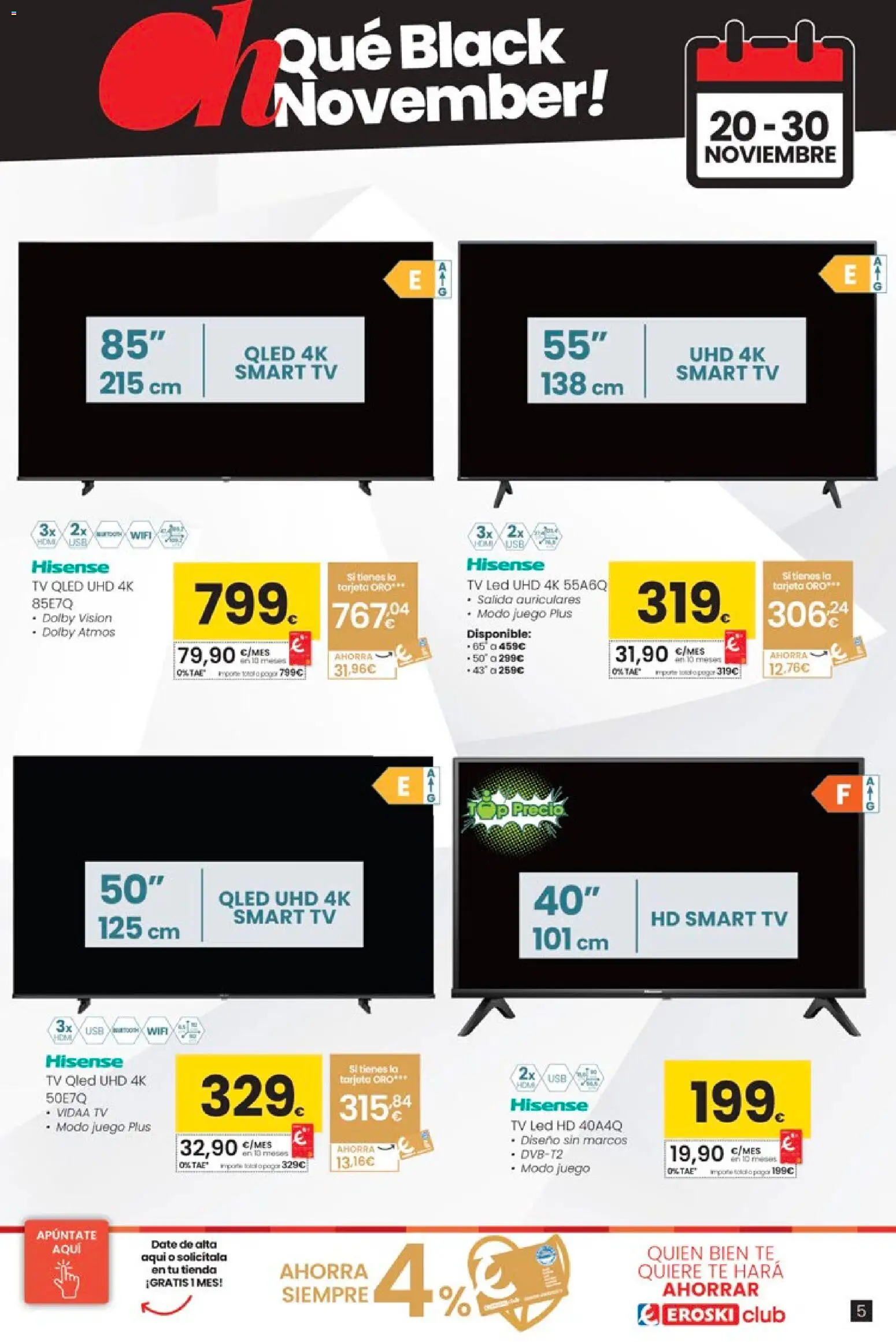 Eroski - Black Friday │ válido desde el 20.11.2025 | Página: 5 | Productos: Té, Auriculares, USB