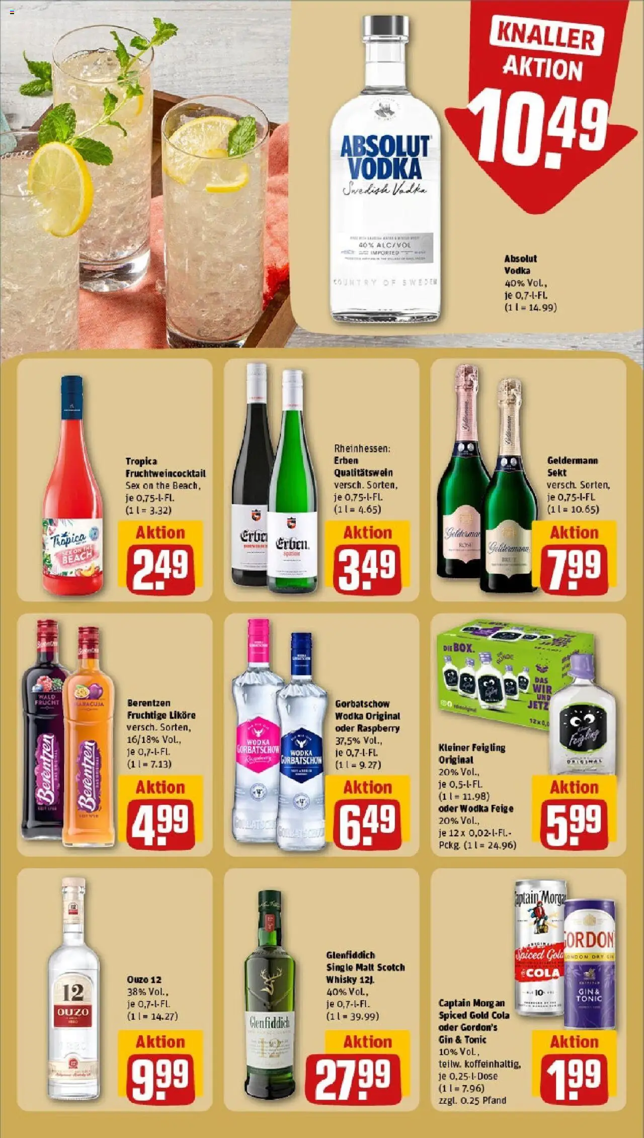 Rewe prospekt Vetschau	 - gültig ab dem 25.05.2025 | Seite: 22 | Produkte: Ouzo 12, Ouzo, Kleiner feigling, Captain morgan