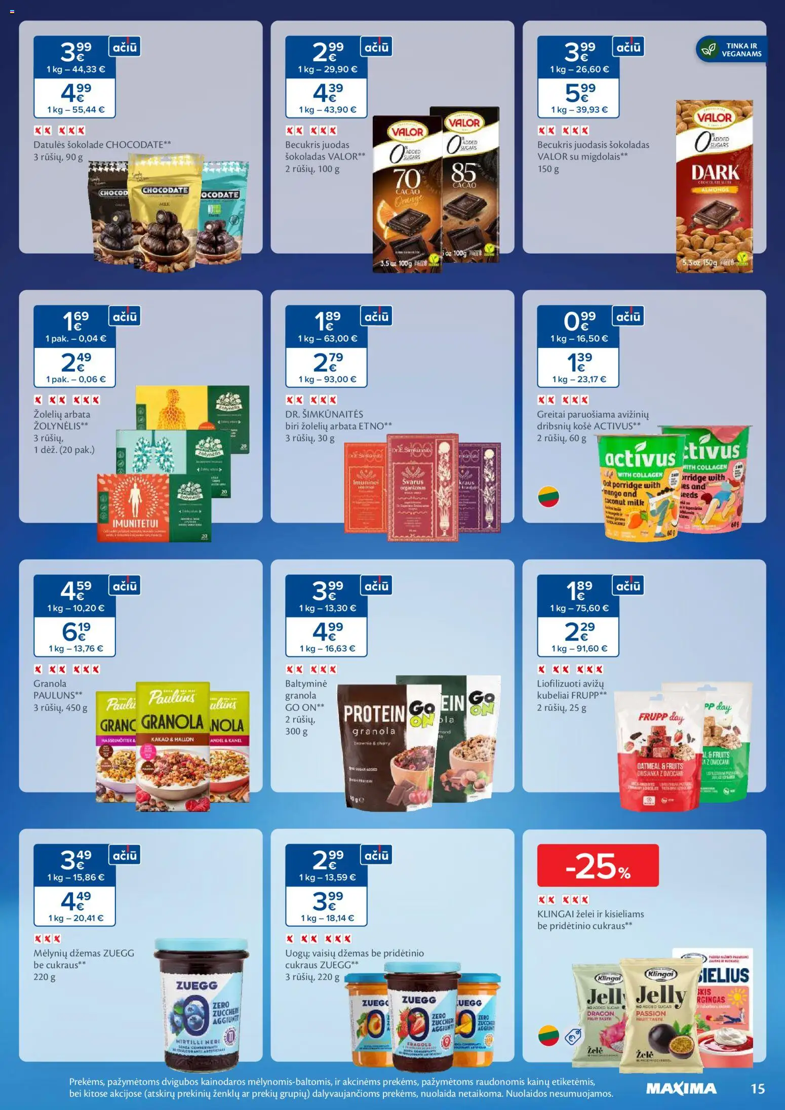 MAXIMA akcijos nuo 06.01.2026 | Puslapis: 15 | Prekių: Košė, Šokoladas, Arbata
