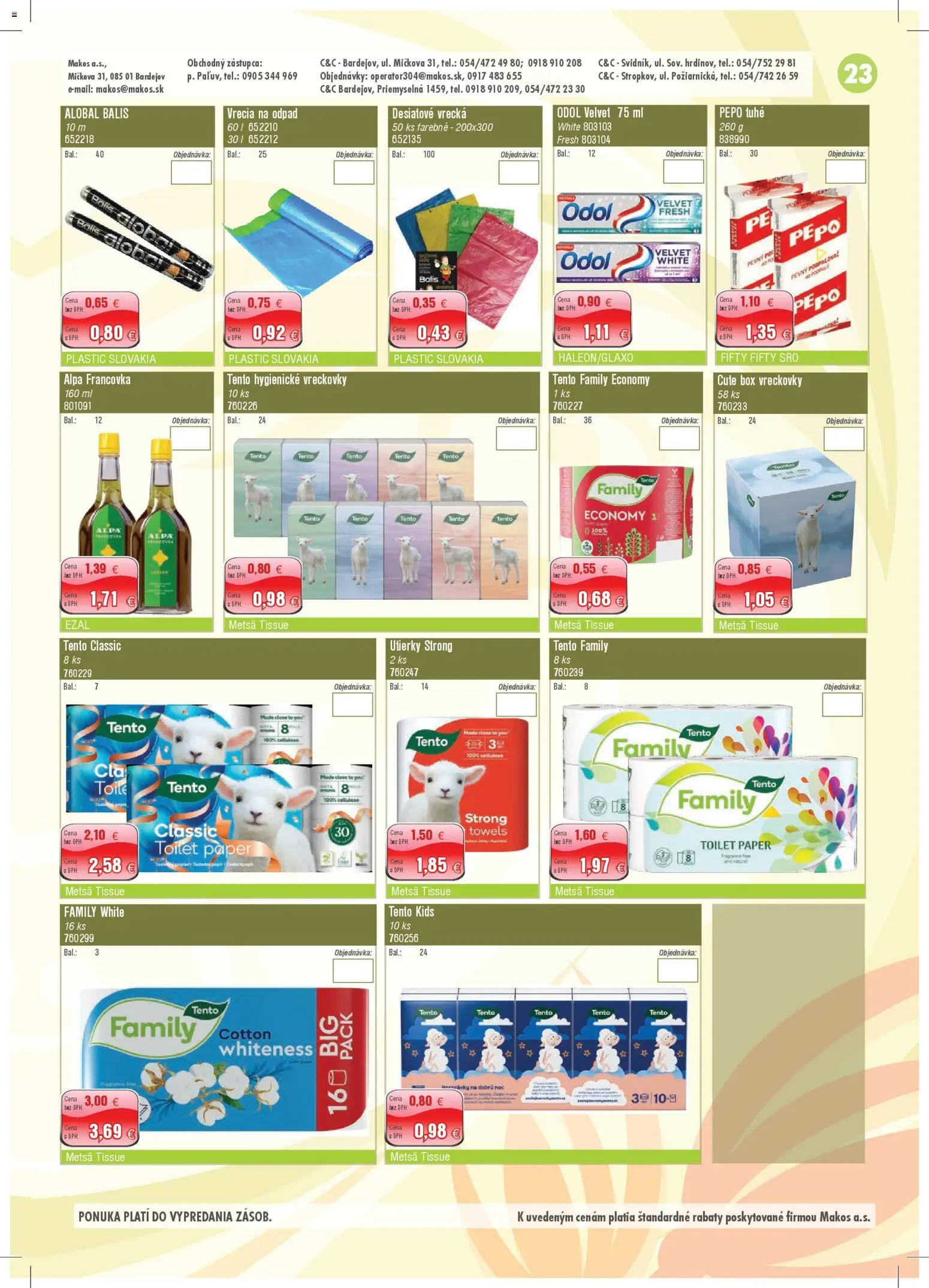 Nové Makos akcie – leták je platný od 03.11.2025 | Strana: 23 | Produkty: Alpa