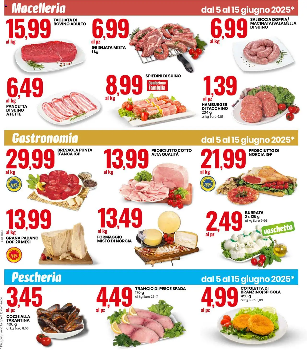Volantino Eurospin del 05.06.2025 | Pagina: 11 | Prodotti: Bresaola, Cozze, Grana Padano, Hamburger