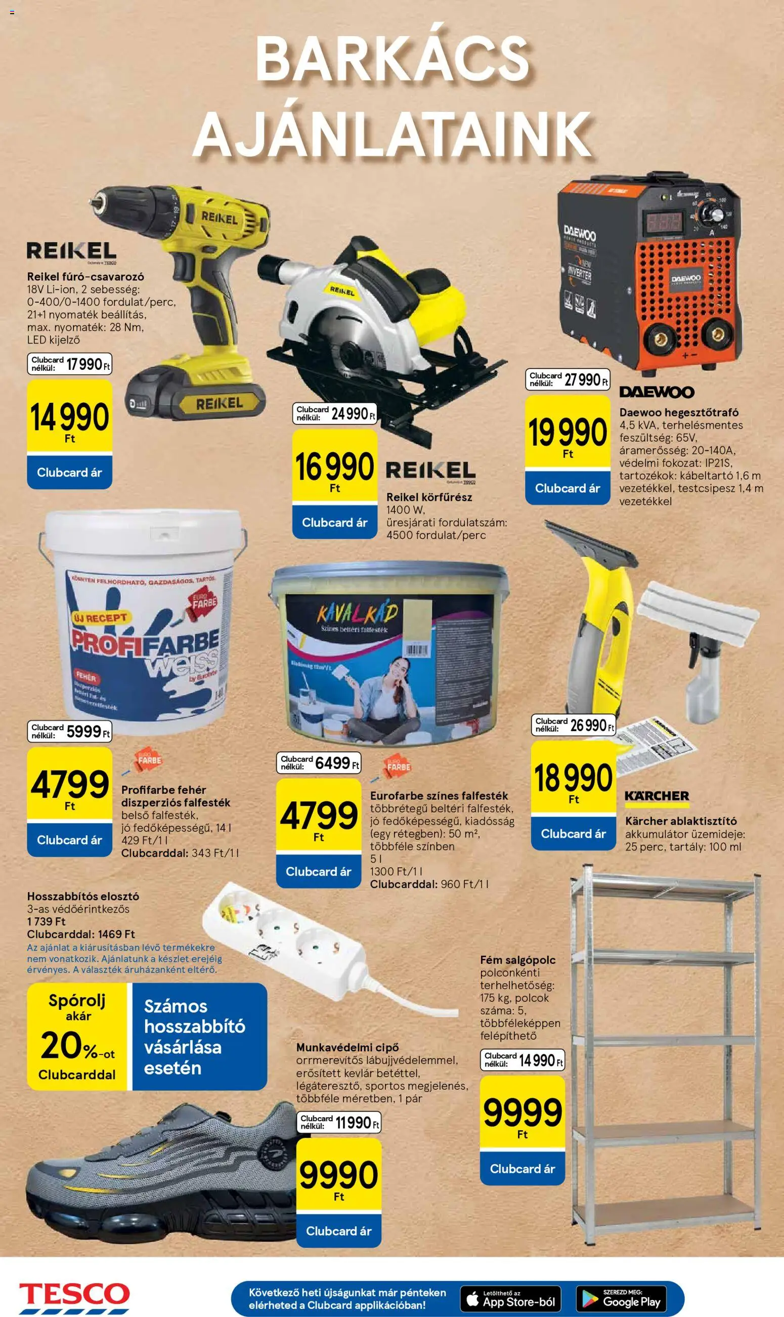 Tesco akciós ujság - amely érvényes a következő dátumtól: 05.02.2026 | Oldal: 30 | Termékek: Hosszabbító, Körfűrész, Polcok, Akkumulátor