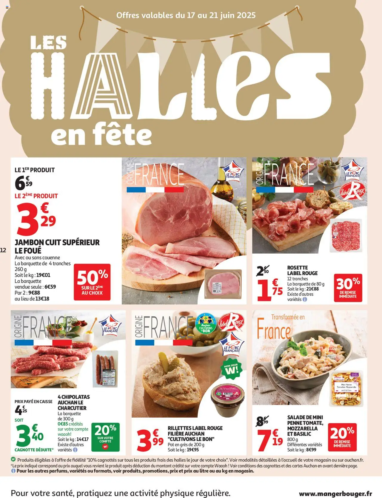  | Page: 12 | Produits: Salade, Mozzarella, Jambon, Porc