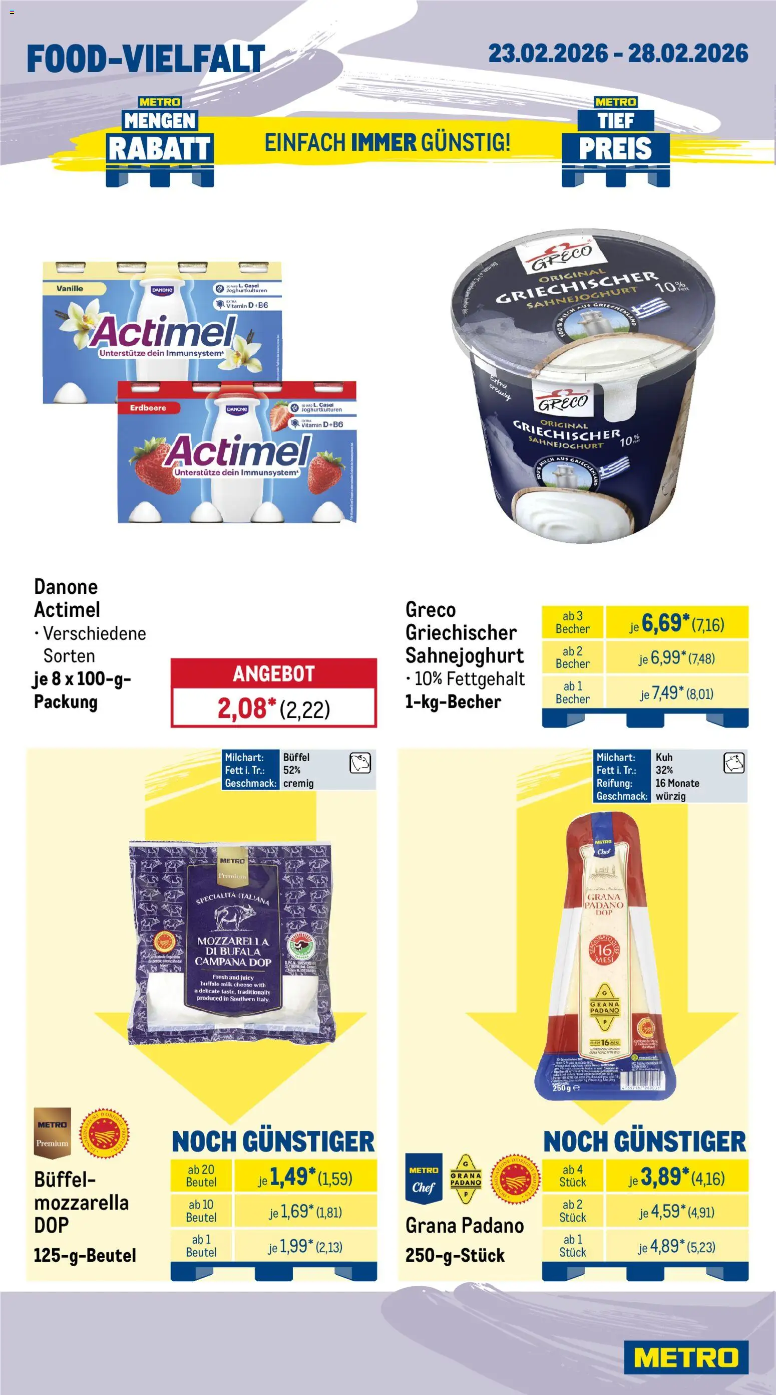 Metro Prospekt 	 – gültig ab 23.02.2026 | Seite: 10 | Produkte: Actimel, Mozzarella