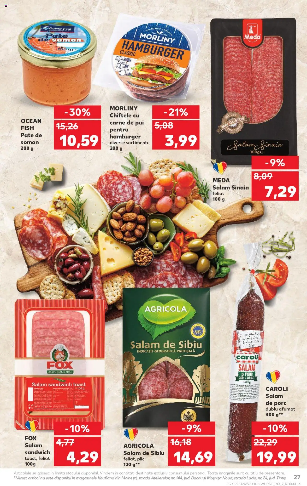 Kaufland RO akciós ujság - amely érvényes a következő dátumtól: 24.09.2025 | Oldal: 27 | Termékek: Hamburger
