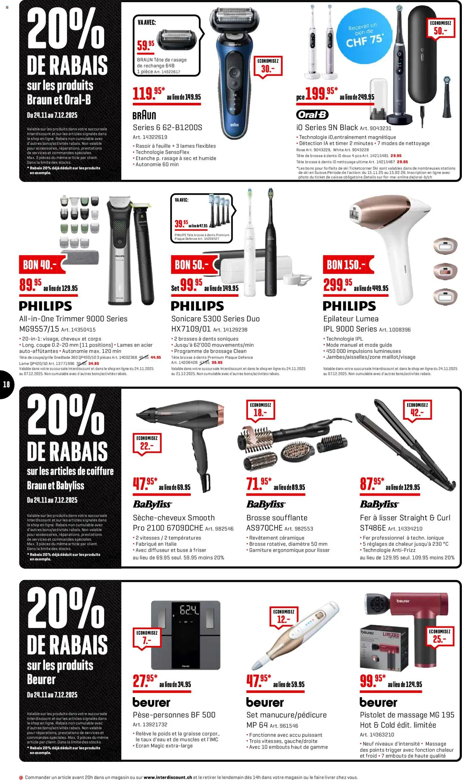 Interdiscount Black Friday FR – gültig ab 24.11.2025 | Seite: 18 | Produkte: Ski, Philips