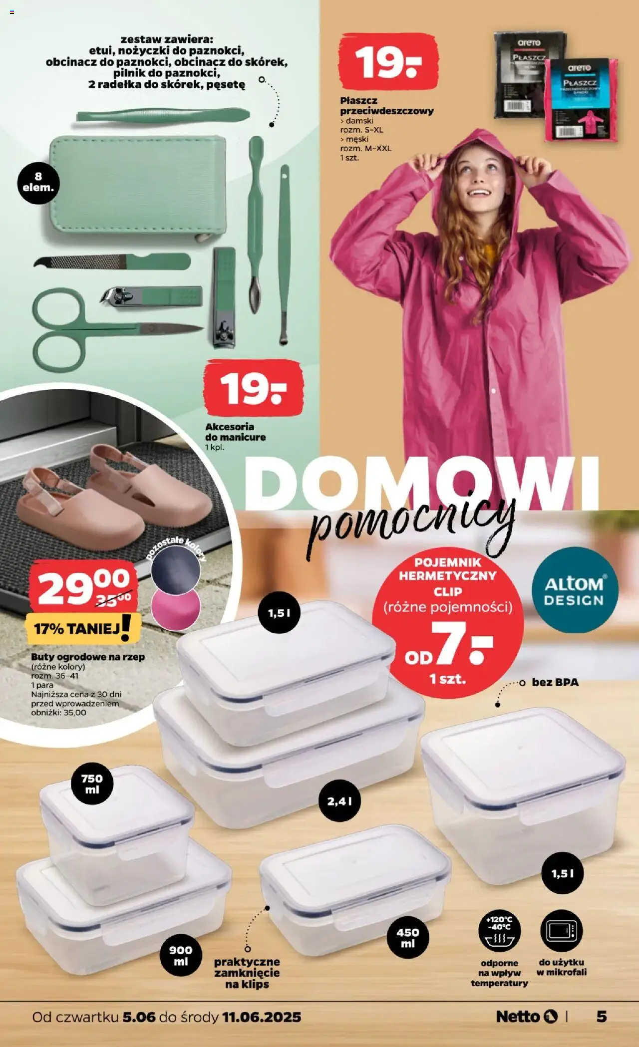 Netto gazetka - Non Food od 05.06.2025 | Strona: 5 | Produkty: Płaszcz, Buty