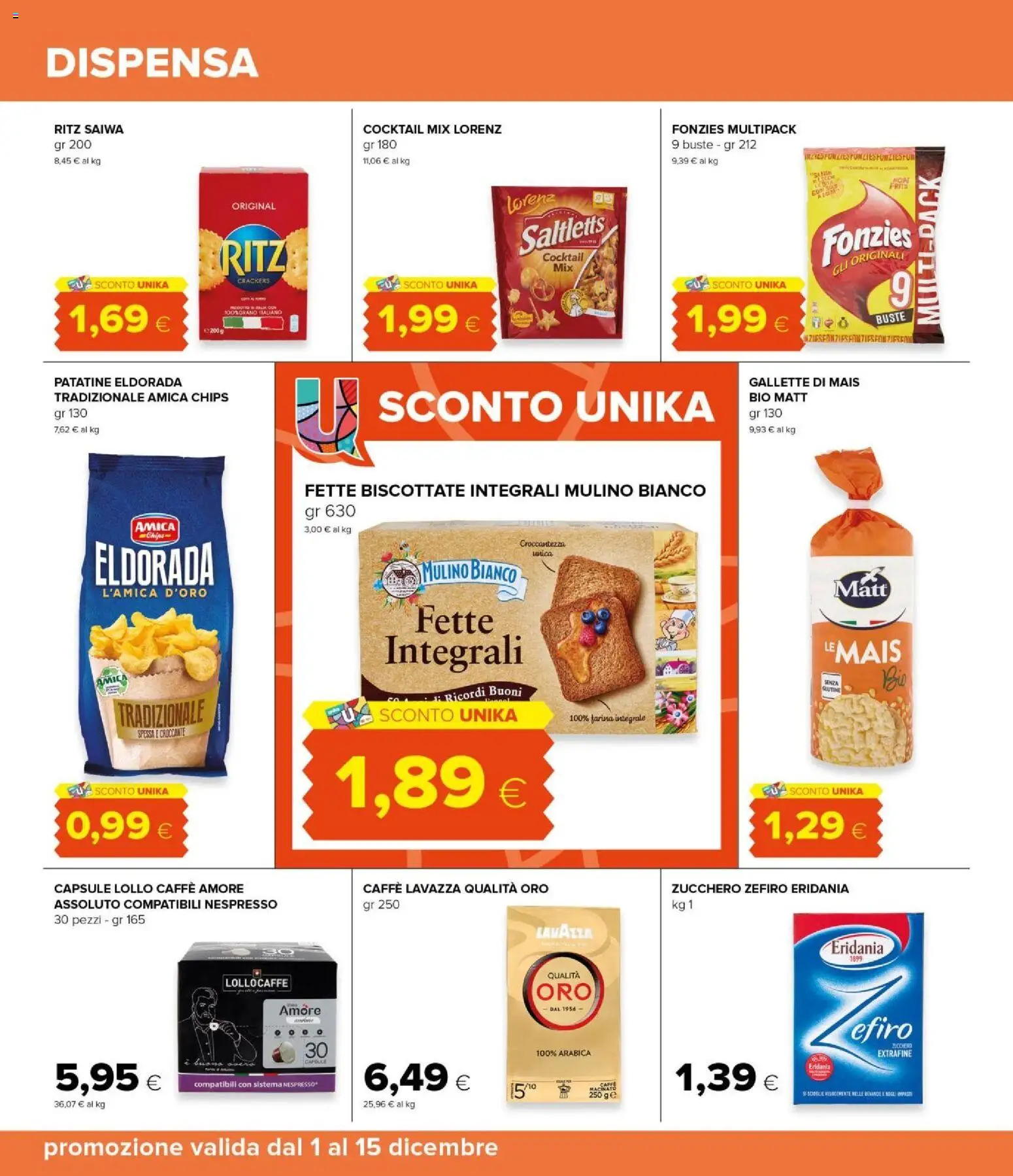 Volantino Oasi del 01.12.2025 | Pagina: 30 | Prodotti: Zucchero, Farina, Fette biscottate, Lavazza