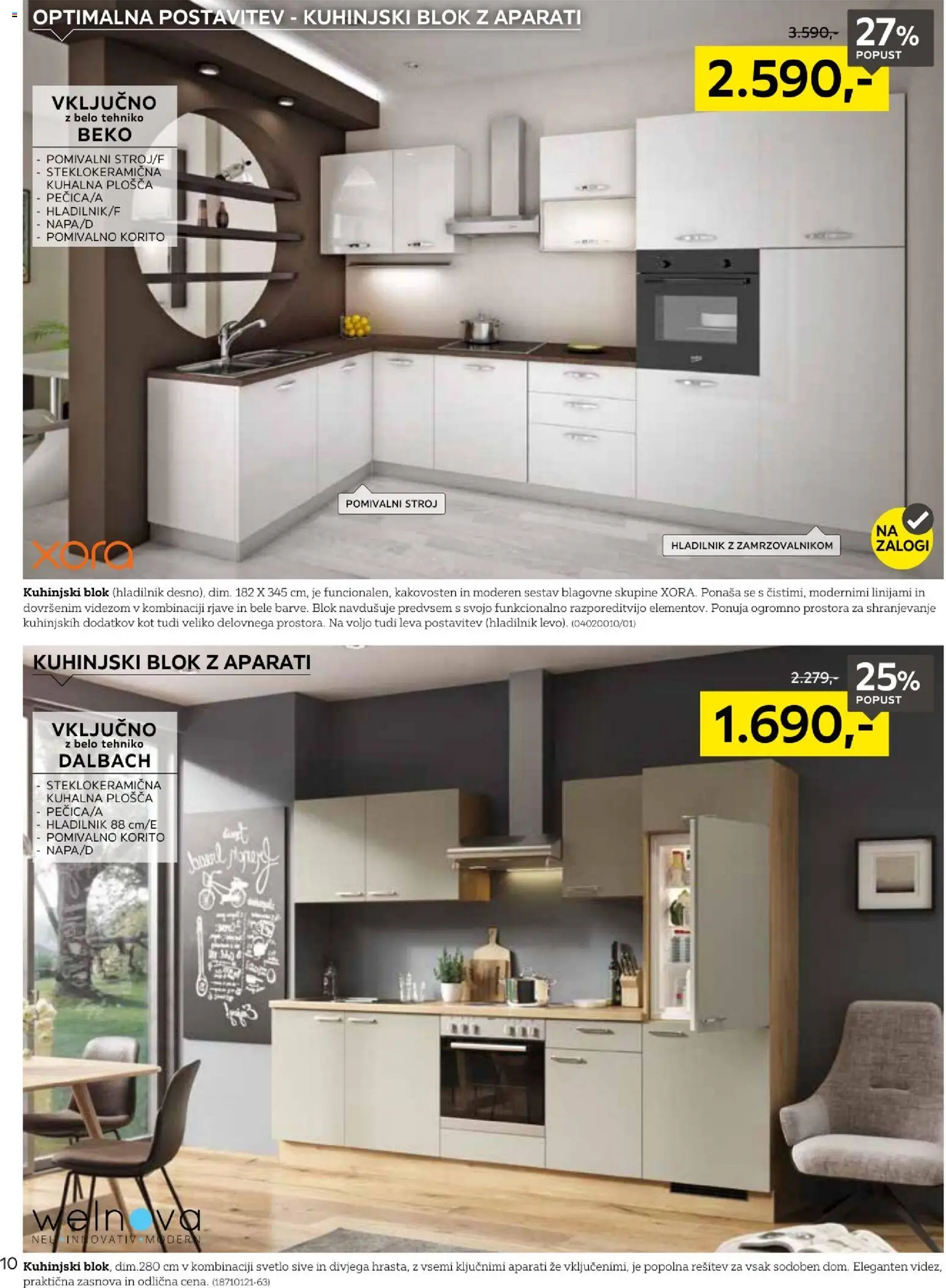 Novi XXXL Lesnina katalog ponudbe – veljaven od 01.12.2025 | Stran: 10 | Izdelki: Hladilnik, Kuhalna plosca, Pomivalno korito, Blok