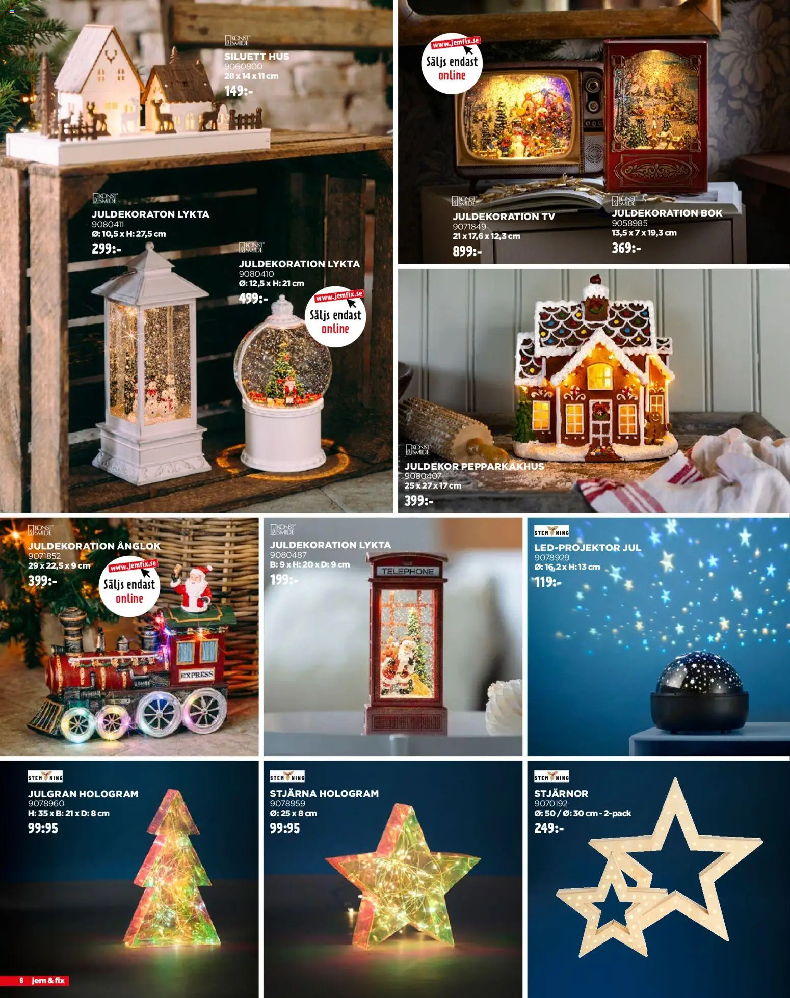 Jem & Fix reklamblad aktuell från 27.10.2025 | Sida: 8 | Produkter: Lykta, Tv