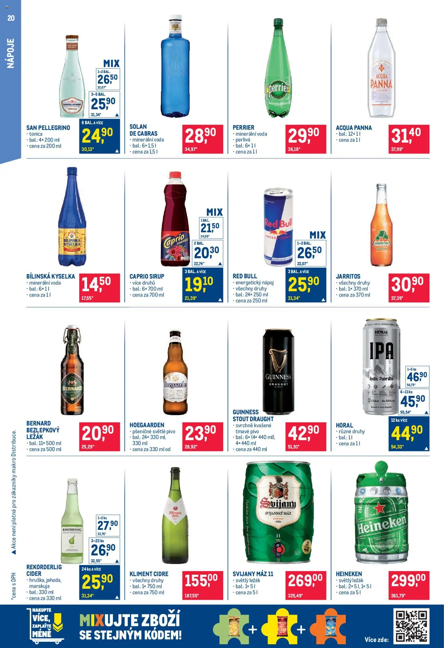 Makro leták - Pro milovníky jídla od 25.02.2026 | Strana: 20 | Produkty: Heineken, Pivo, Bílinská Kyselka, Guinness