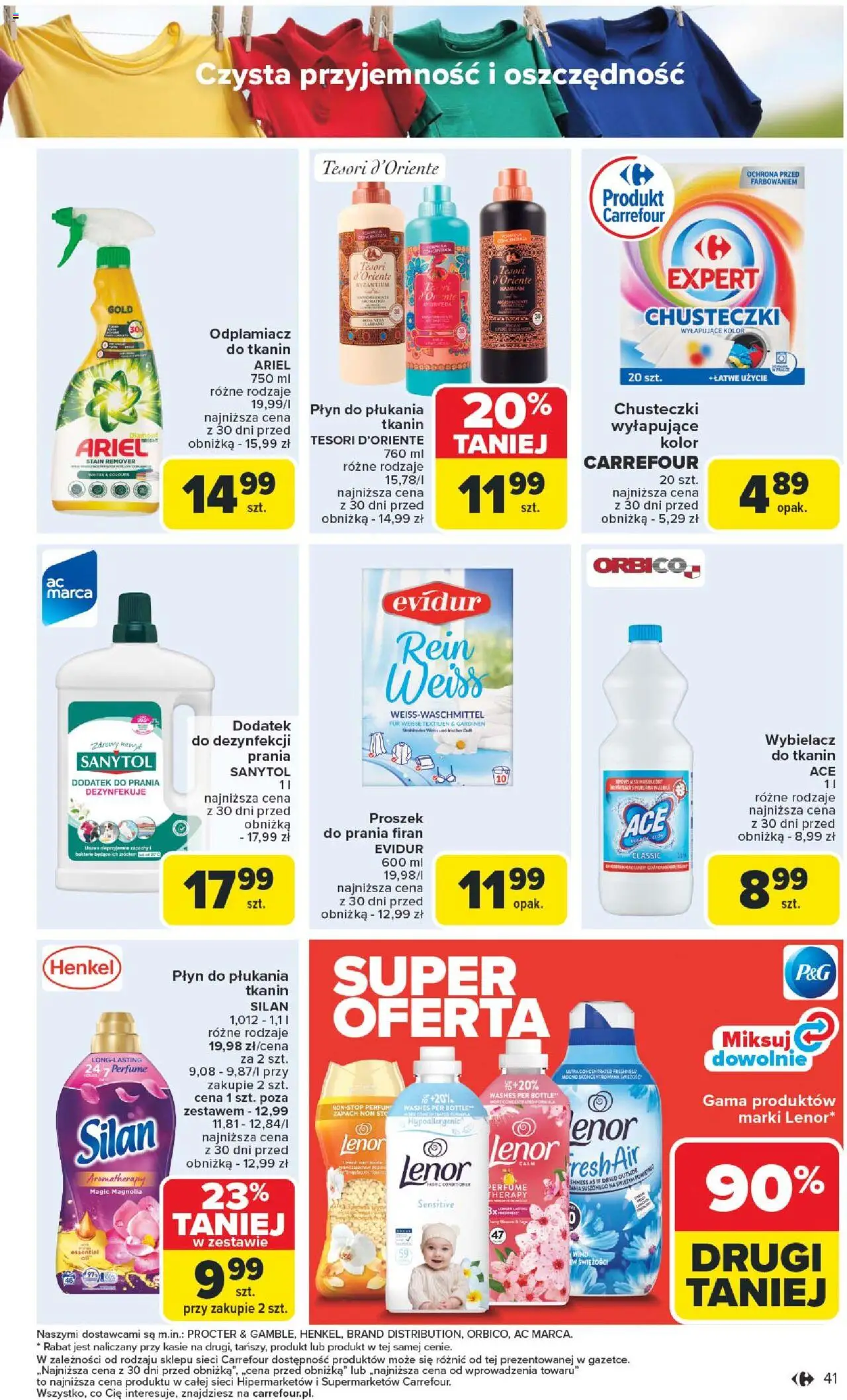 Carrefour Gazetka od 18.08.2025 | Strona: 43 | Produkty: Płyn do płukania tkanin, Ariel, Zapach, Odplamiacz