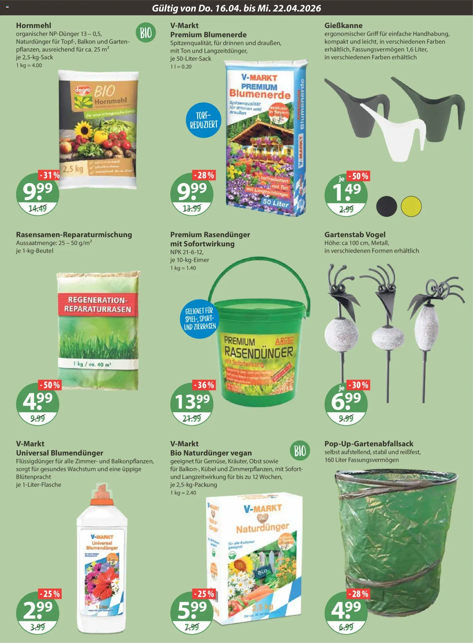 V-Markt Angebote – gültig ab 16.04.2026 | Seite: 23 | Produkte: Blumenerde, Obst