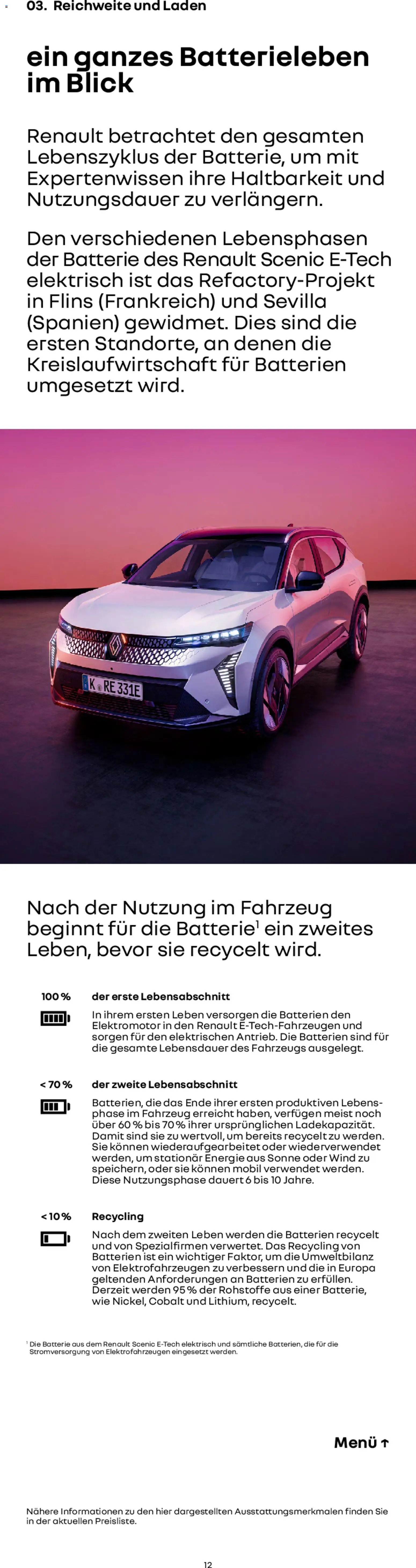 Renault Scenic E-Tech – gültig ab 15.01.2026 | Seite: 12 | Produkte: Batterien, Batterie