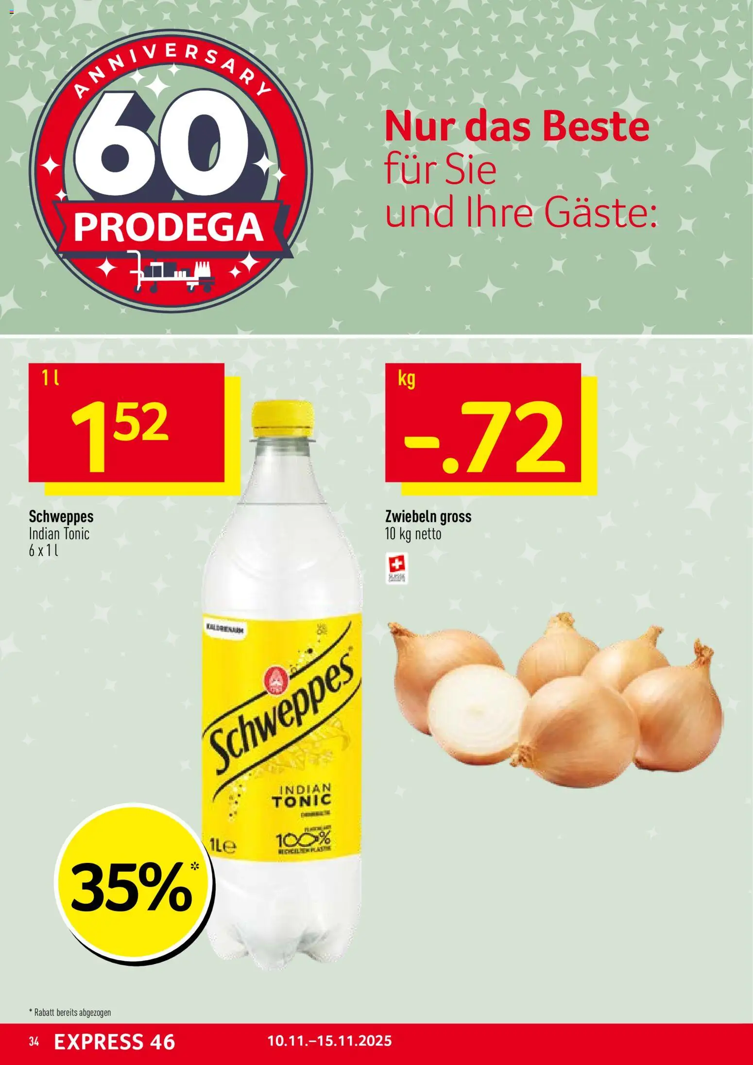 Prodega Aktionen – gültig ab 10.11.2025 | Seite: 34 | Produkte: Zwiebeln
