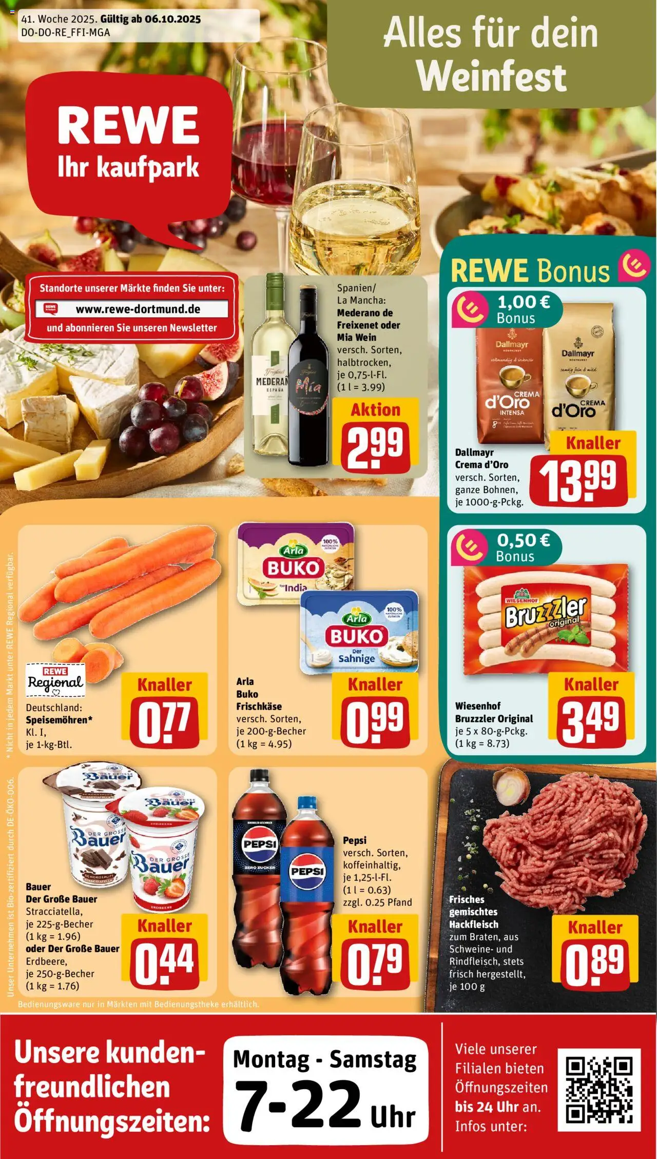 Rewe ihr Kaufpark Prospekt 	 – gültig ab 06.10.2025 | Seite: 1 | Produkte: Dallmayr, Zucker, Frischkase, Hackfleisch
