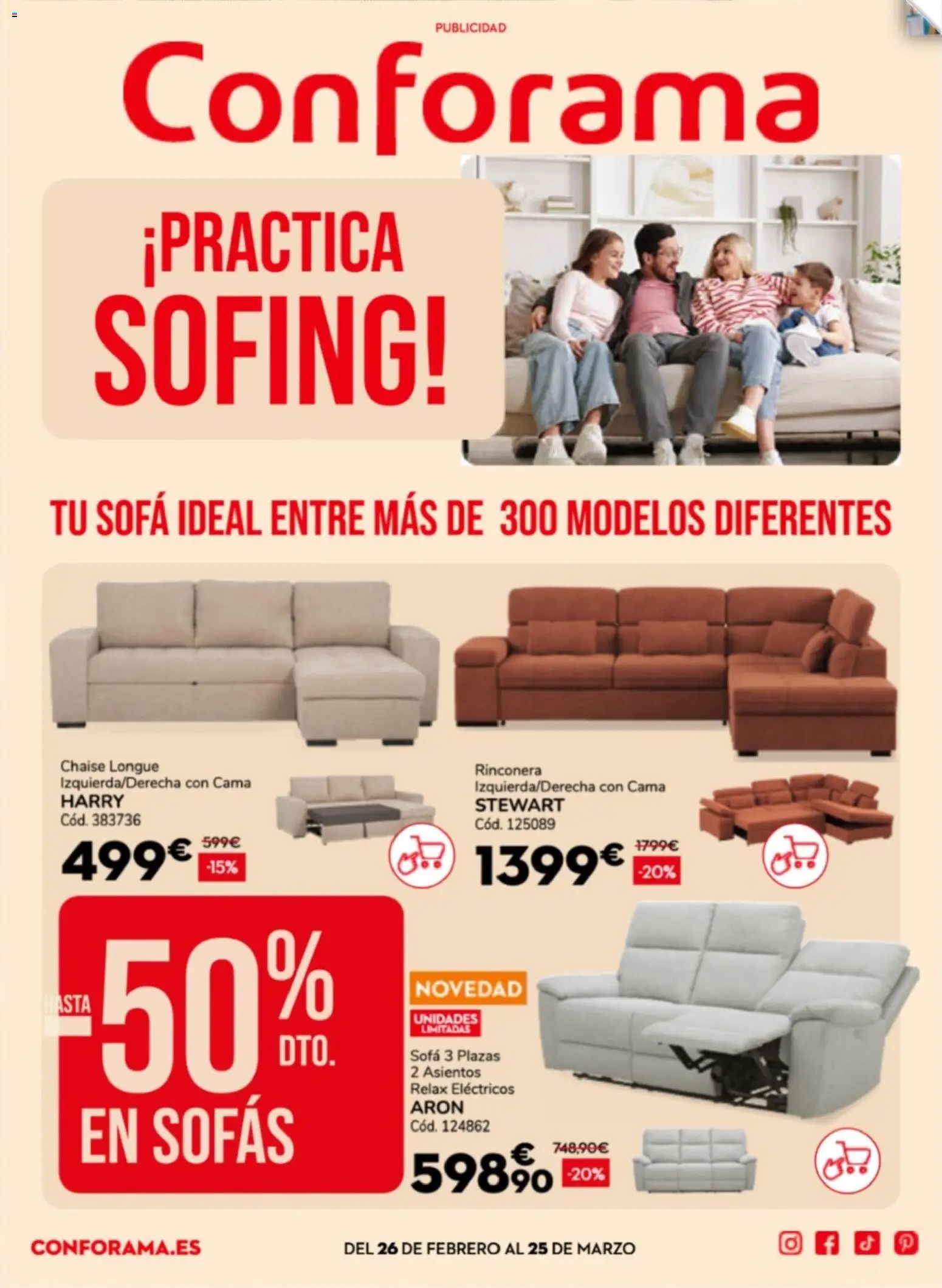 Conforama folleto │ válido desde el 26.02.2026 | Página: 1 | Productos: Cama, Sofá