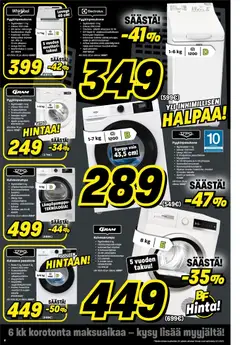 Veikon Kone-mainoslehti voimassa 10.11.2025 alkaen | Sivu: 6 | Tuotteet: Pesukone, Kuivausrumpu, Kuivaava pesukone, Näyttö