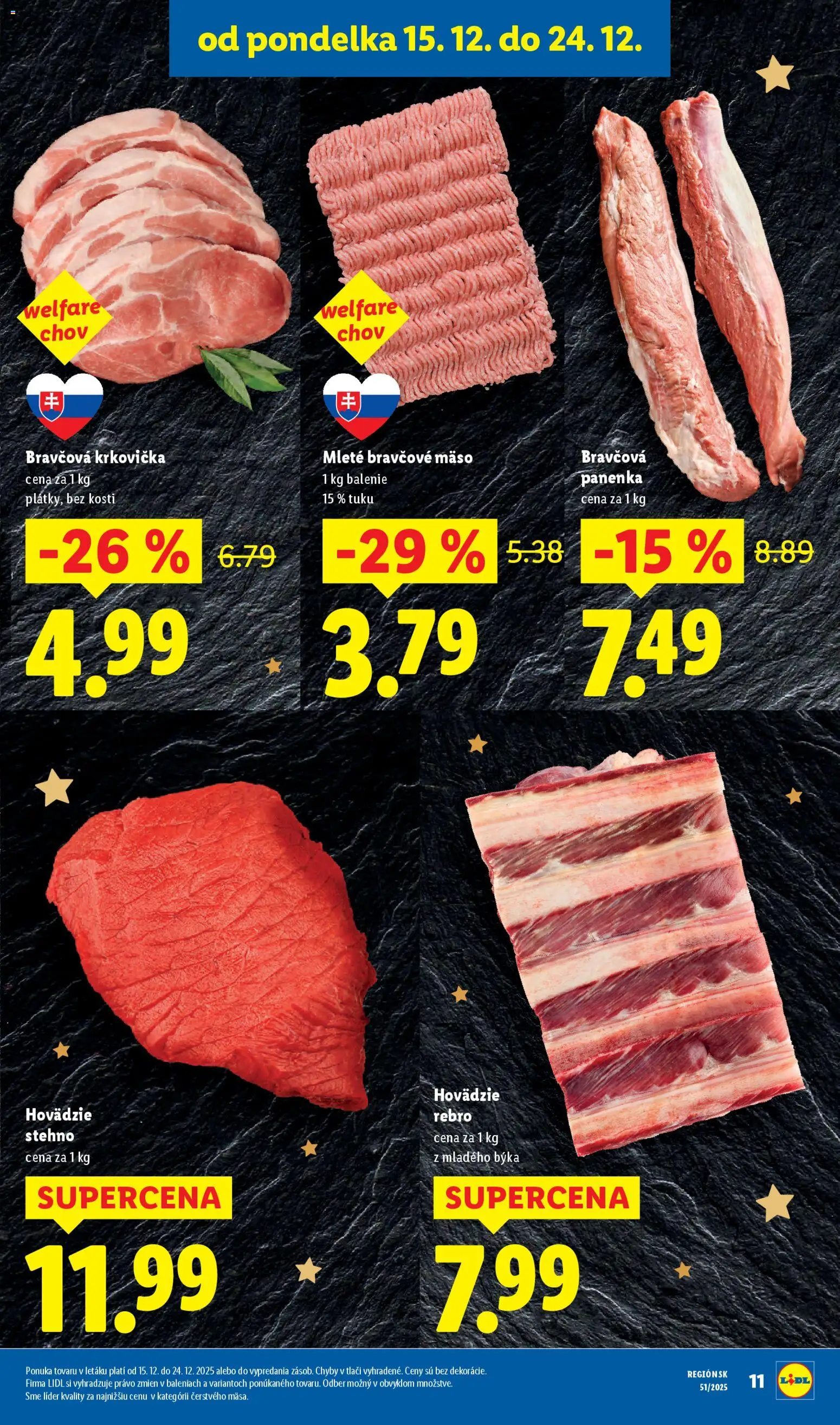 Nové Lidl akcie – leták je platný od 18.12.2025 | Strana: 47 | Produkty: Bravčová krkovička, Bravčová panenka, Krkovička, Bravčové mäso