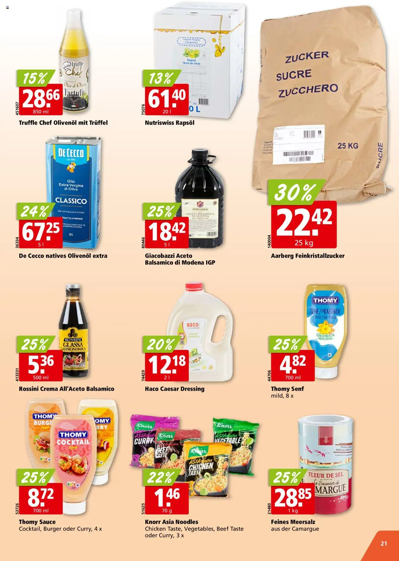 Aligro Aktionen ab 25.08.2025 | Seite: 21 | Produkte: Balsamico, Dressing, Burger, Zucker