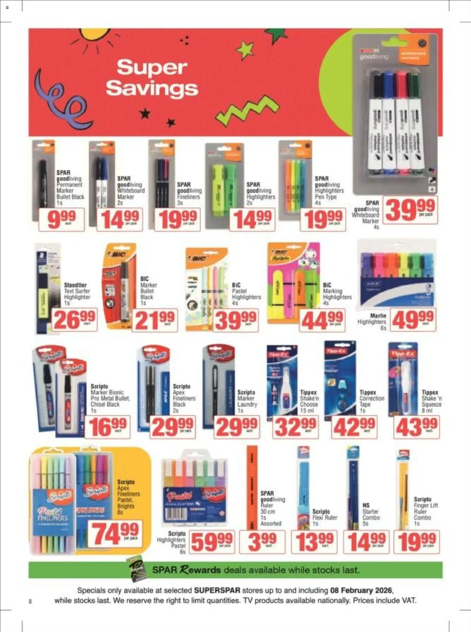 New Superspar catalogue – valid from 05.01.2026 | Page: 8 | Products: TV, Pen, Tape