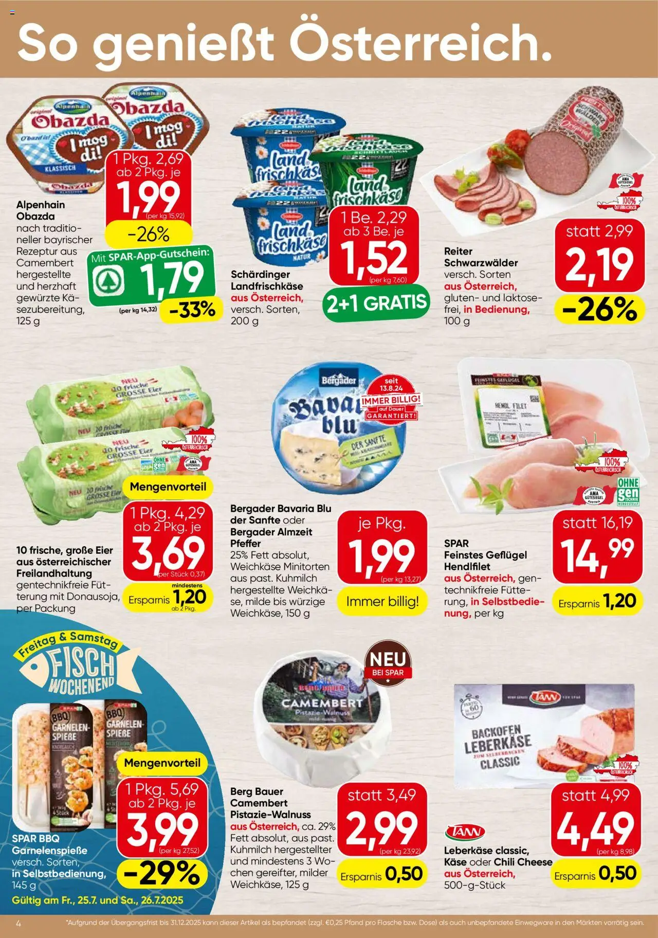 Spar Flugblatt - Burgenland gültig ab 24.07.2025 | Seite: 4 | Produkte: Chili, Käse, Eier, Fisch