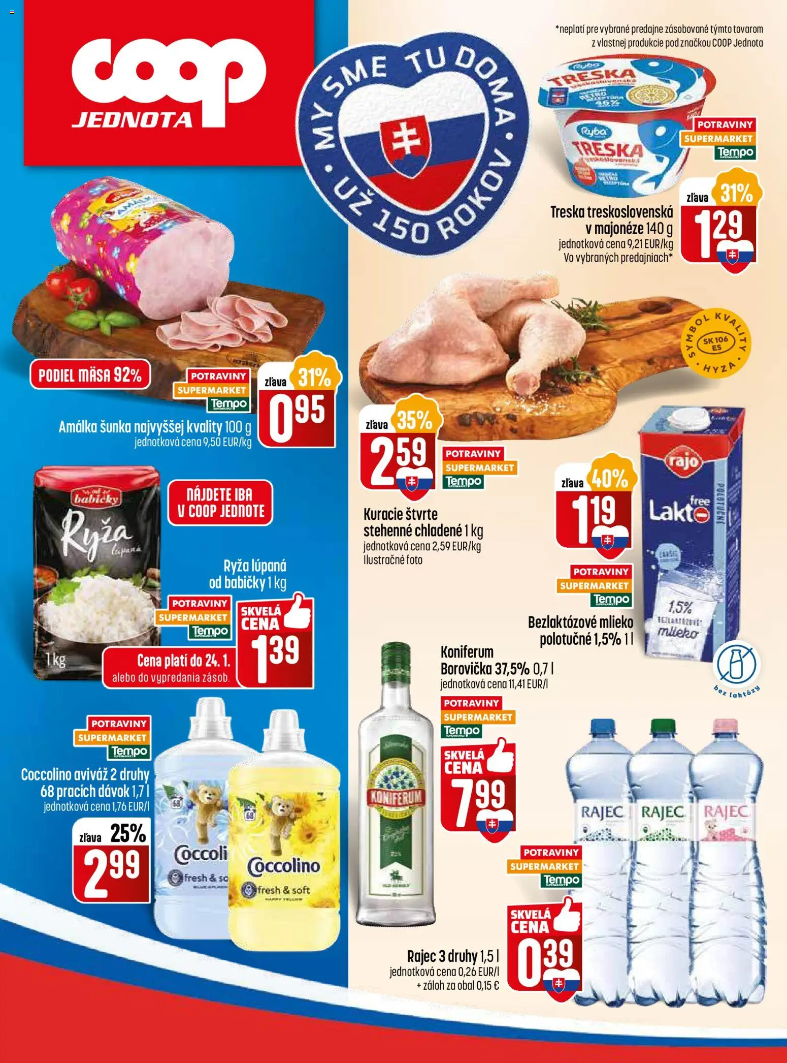 Nové COOP Jednota akcie – leták je platný od 22.01.2026 | Strana: 28 | Produkty: Koniferum, Aviváž, Bezlaktózové mlieko, Treska
