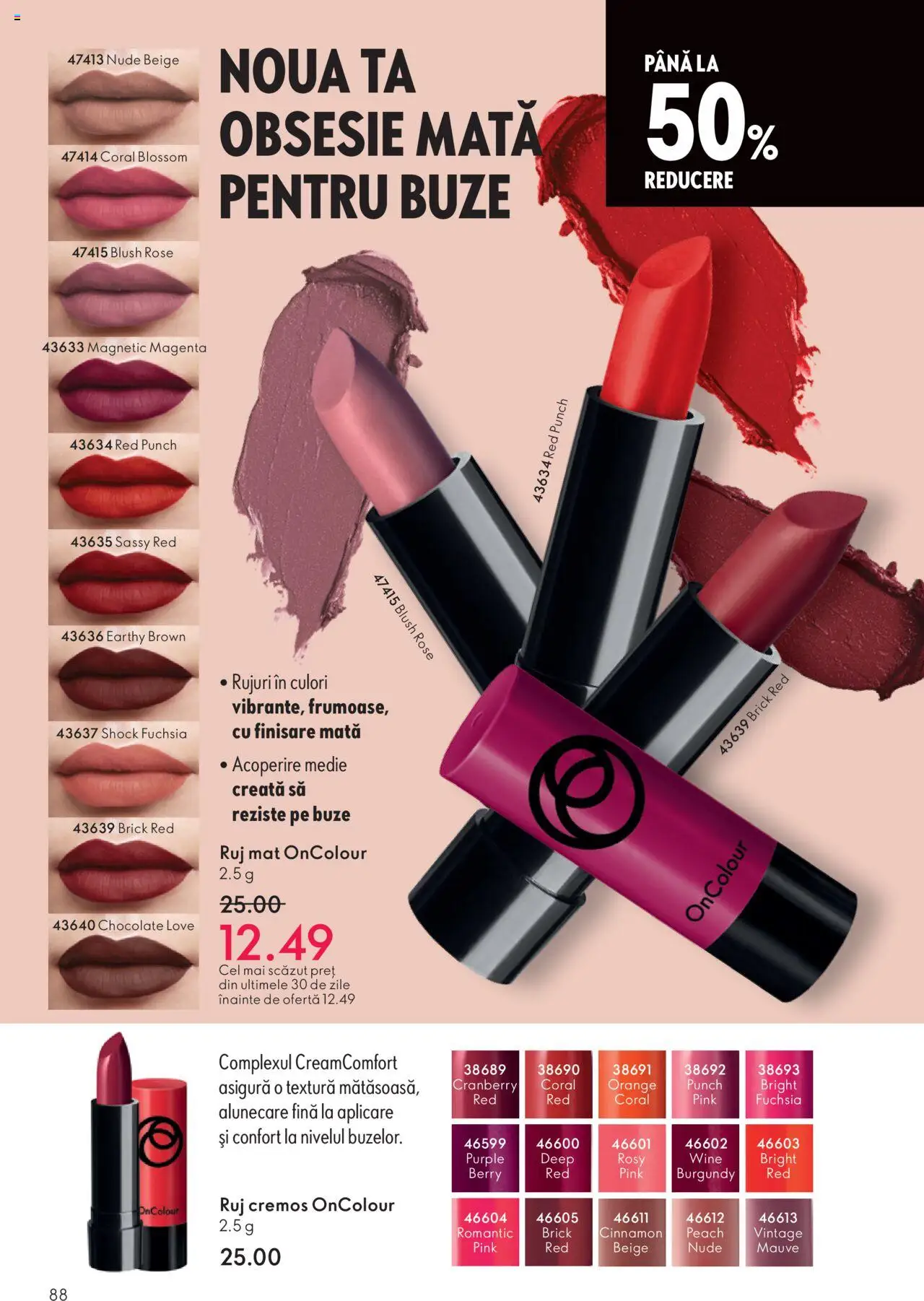 Noul catalog Oriflame – valabil de la 12.11.2025 | Pagină: 88 | Produse: Blush, Ruj