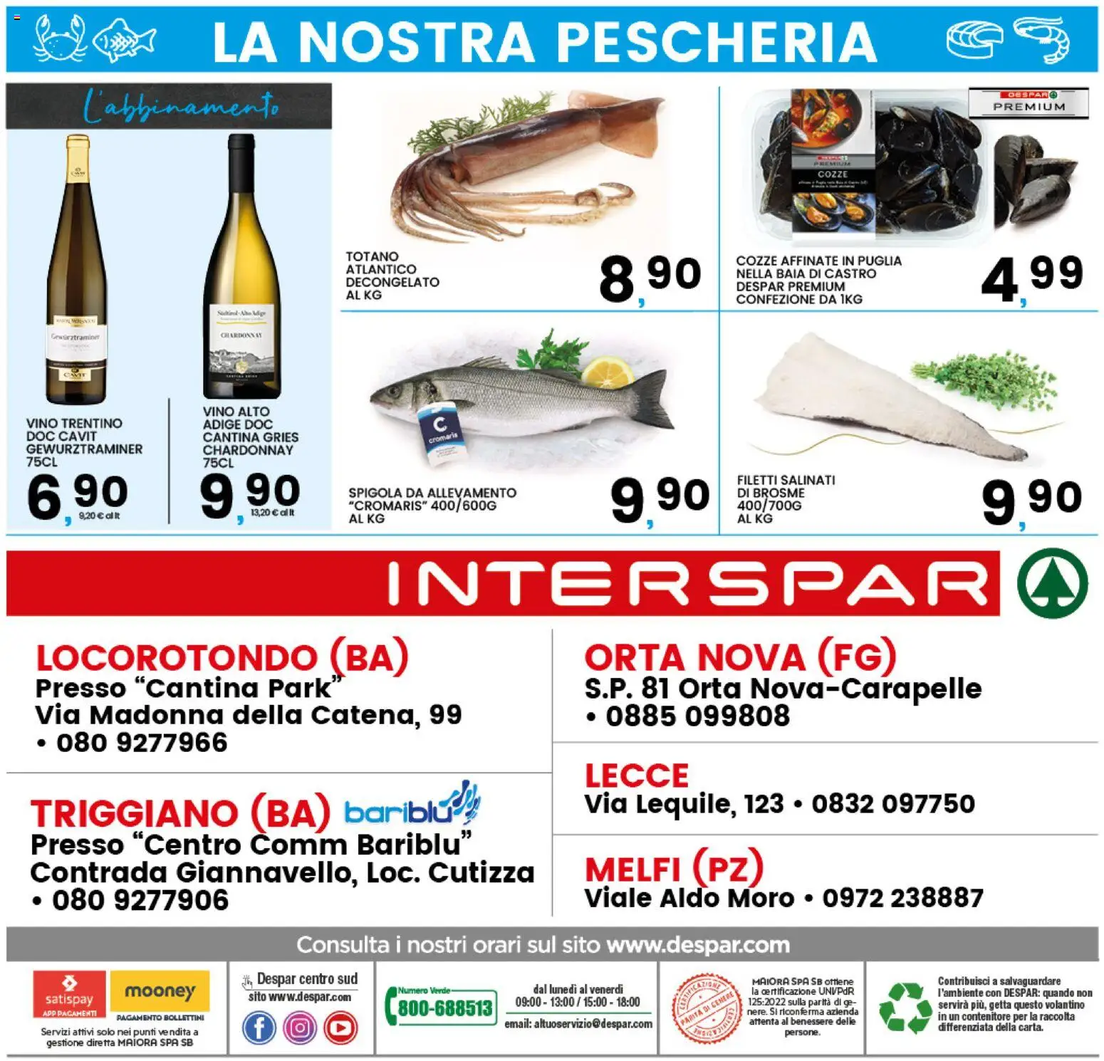 Volantino Interspar del 26.12.2025 | Pagina: 16 | Prodotti: Cozze, Vino, Contenitore, Totano