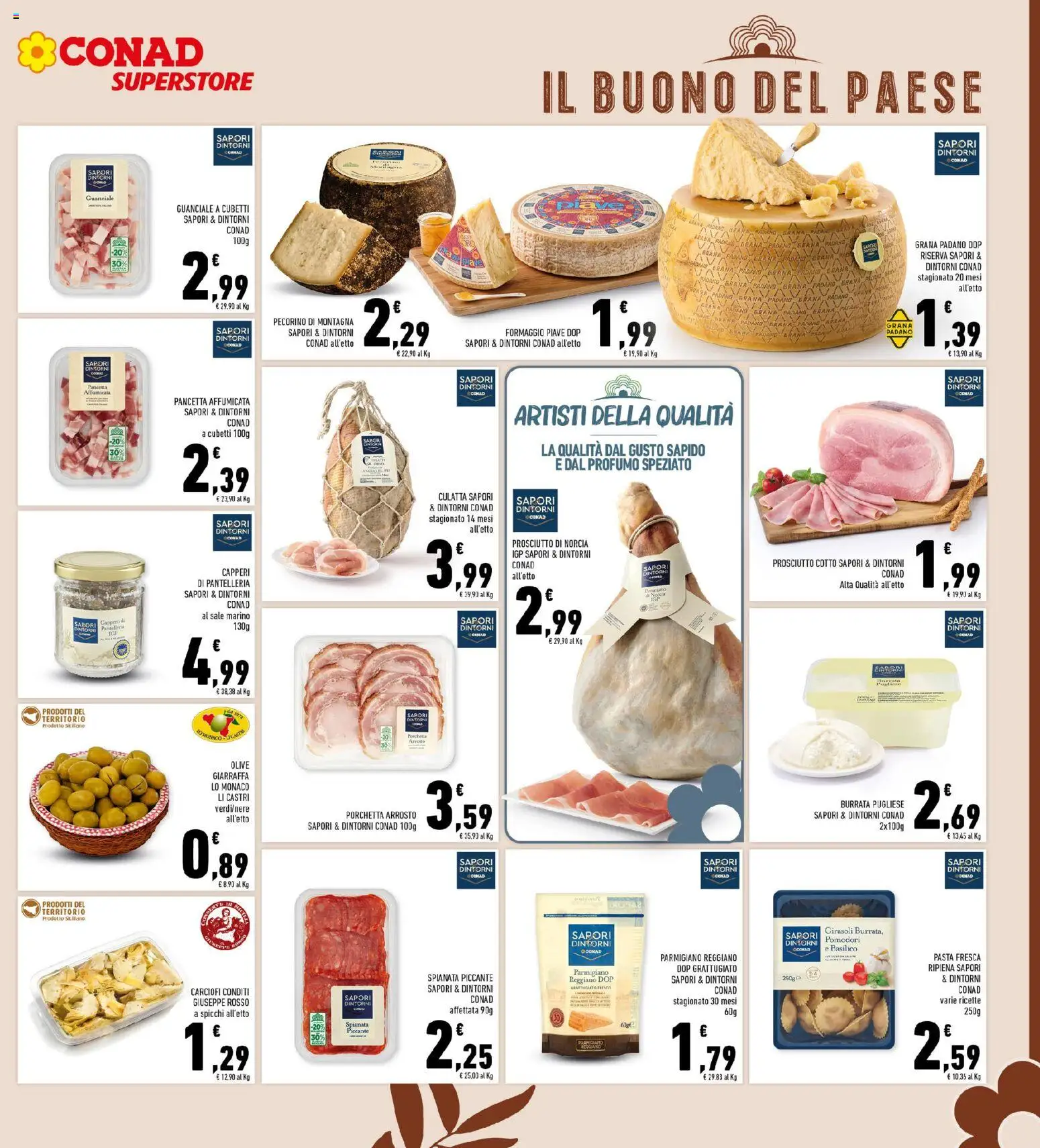 Volantino Conad del 22.04.2026 | Pagina: 9 | Prodotti: Sale, Olive, Parmigiano, Pecorino
