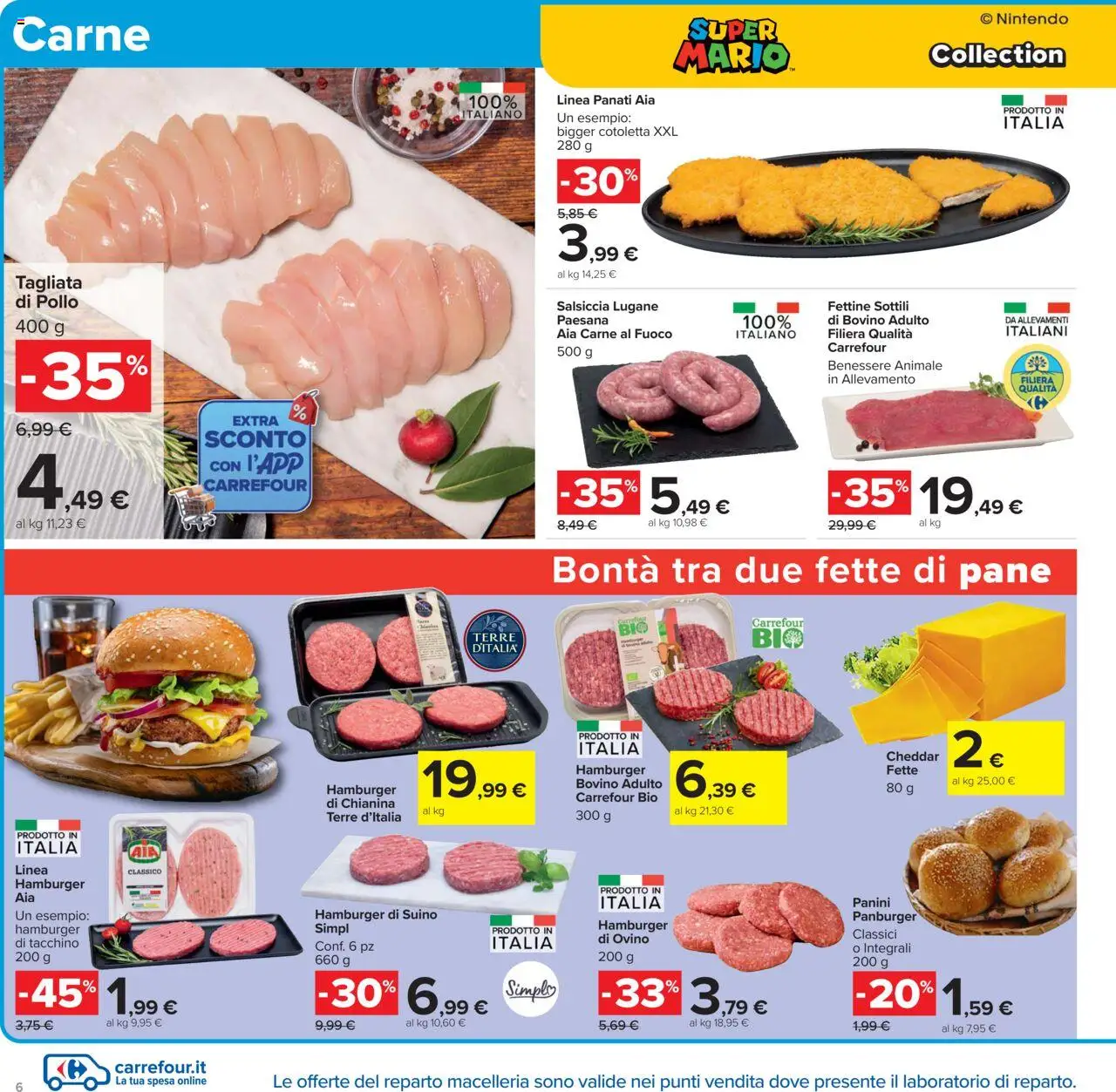 Volantino Carrefour del 26.09.2025 | Pagina: 6 | Prodotti: Bovino, Tacchino, Hamburger, Ovino