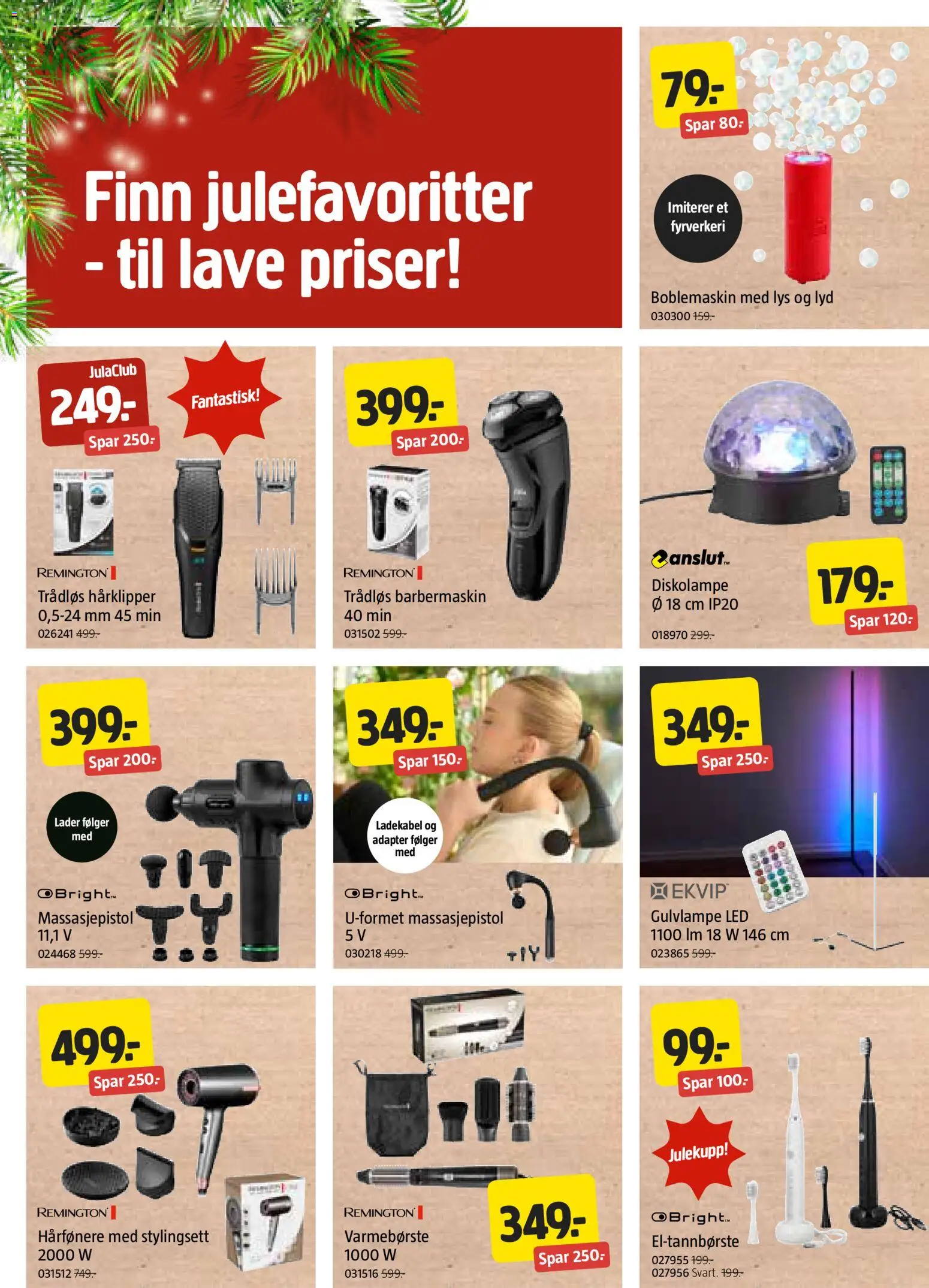 {H1} | Side: 2 | Produkter: Massasjepistol, Emmental, Hårklipper, Barbermaskin