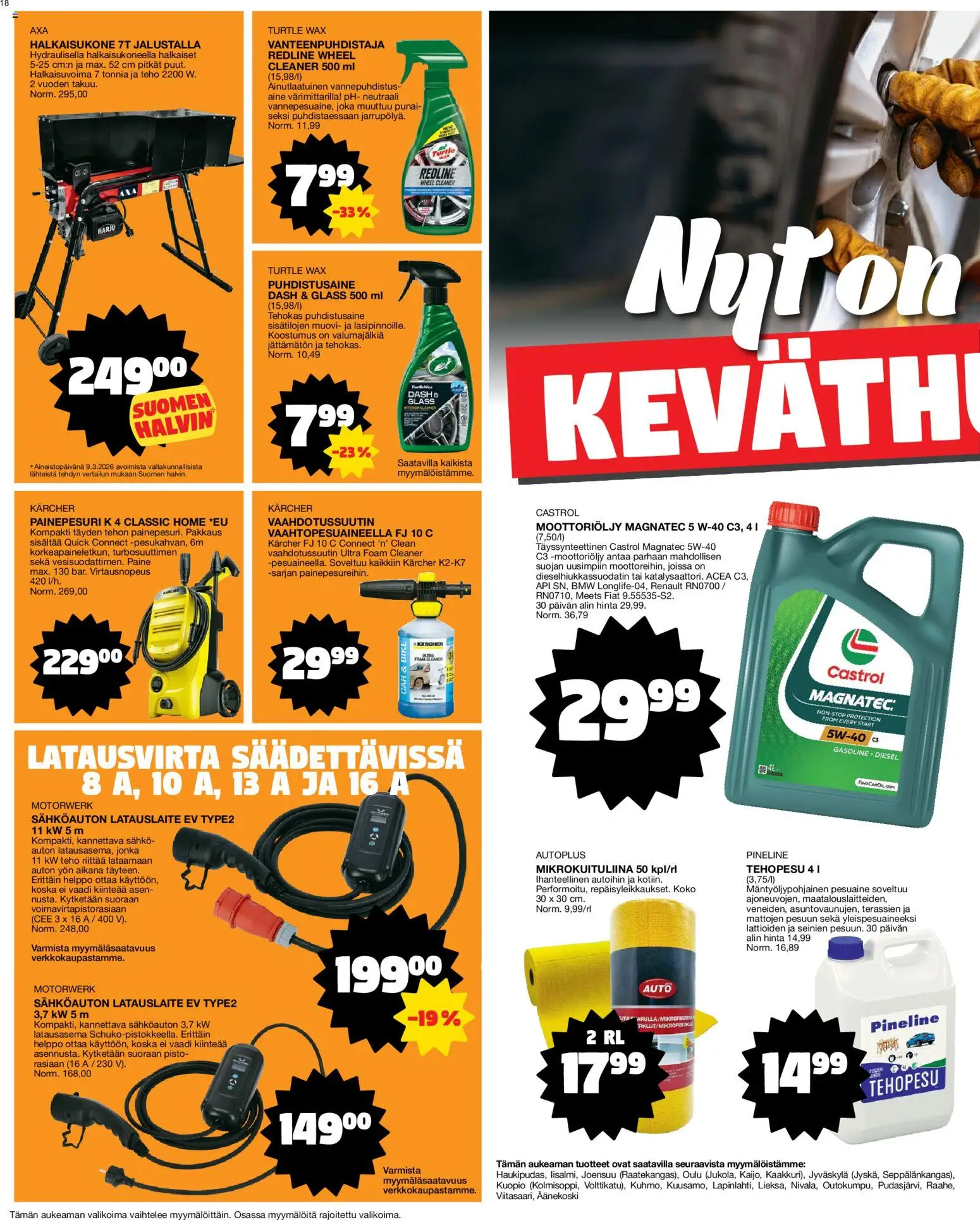 Tokmanni tarjoukset – voimassa 23.03.2026 alkaen | Sivu: 18 | Tuotteet: Mikrokuituliina, Moottoriöljy, Pesuaine, Painepesuri