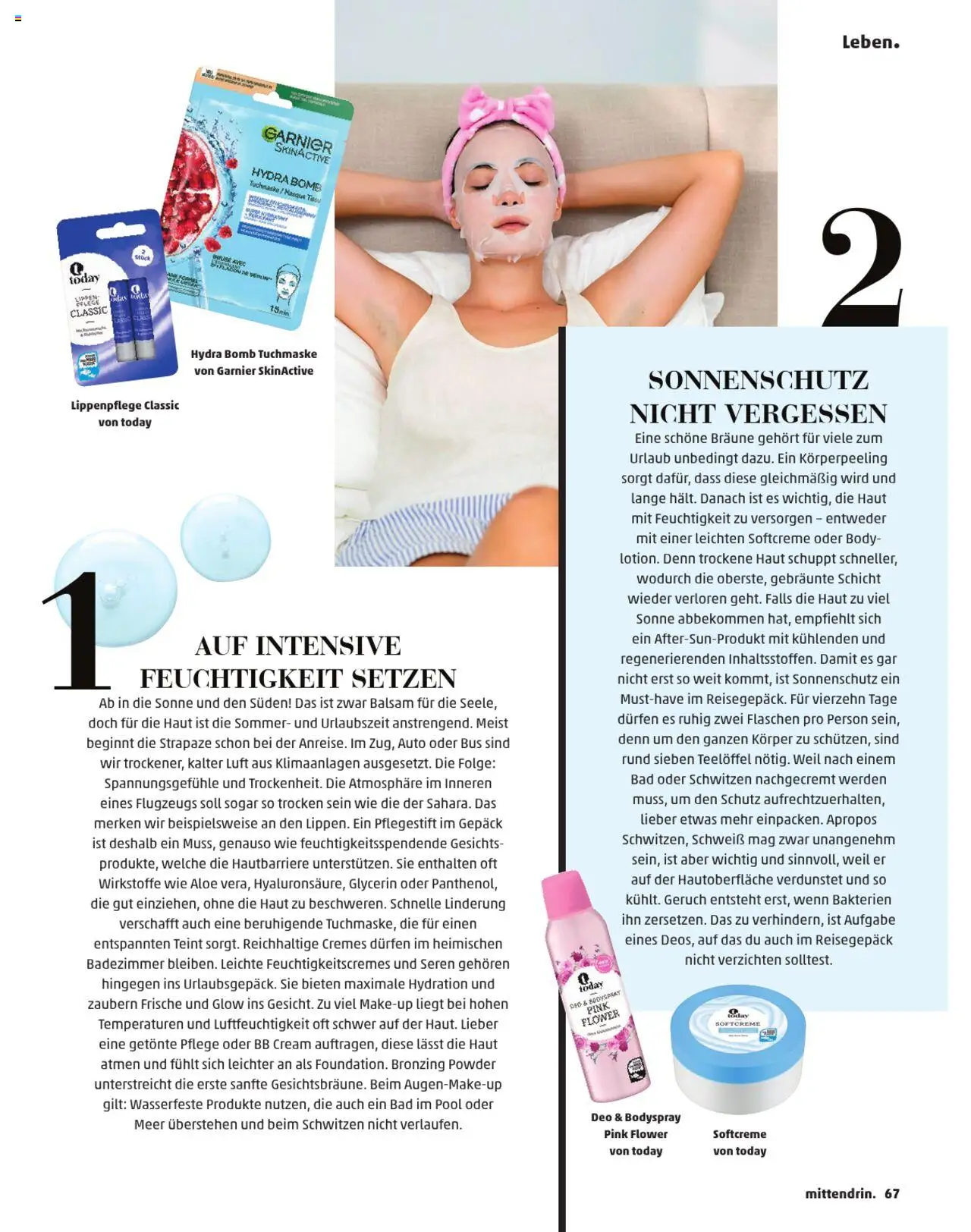 Penny  Kundenmagazin Sommer - gültig ab dem 13.06.2025 | Seite: 67 | Produkte: Bad, Body Cream, Lip Balm, Tuchmaske