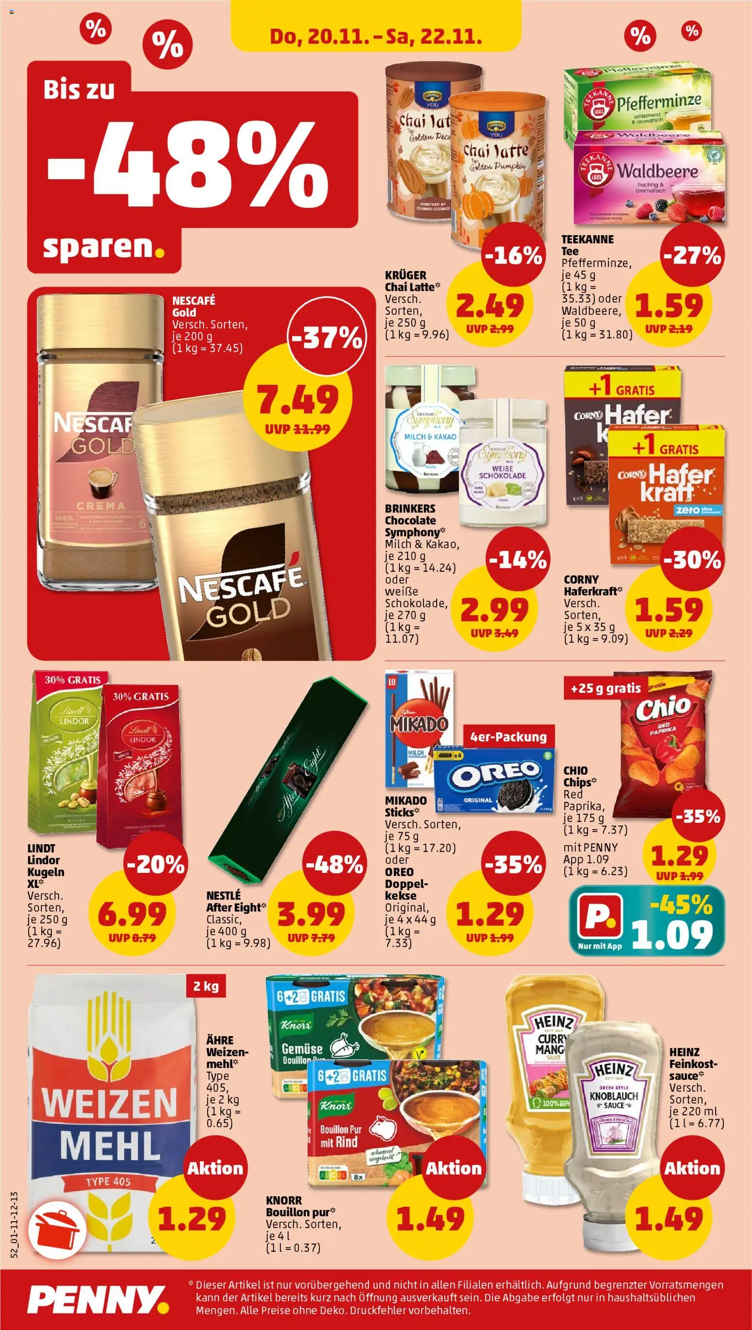 Penny Prospekt 	 – gültig ab 17.11.2025 | Seite: 40 | Produkte: Schokolade, Teekanne, Lindt, Kekse