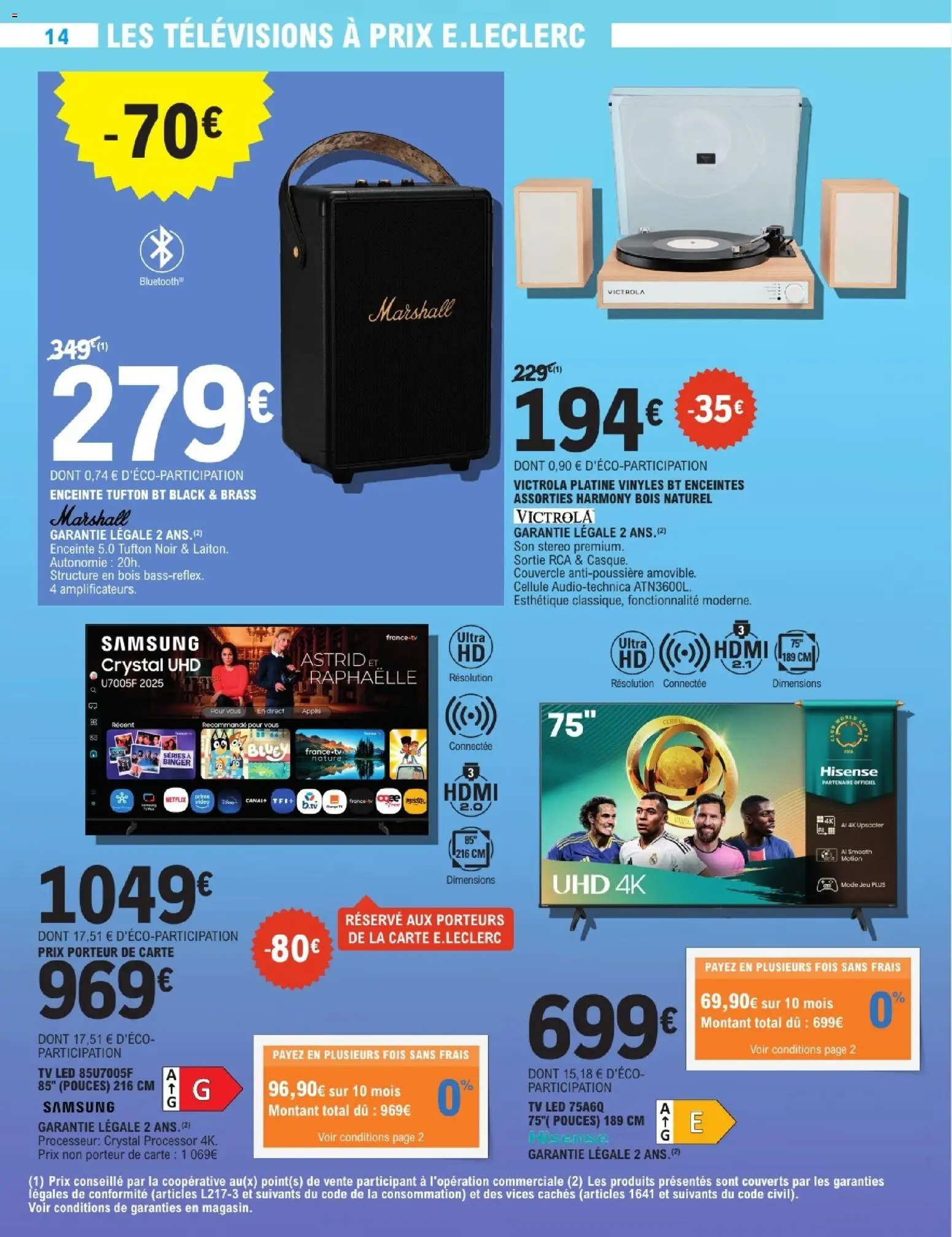 {H1} | Page: 14 | Produits: Enceinte, TV led