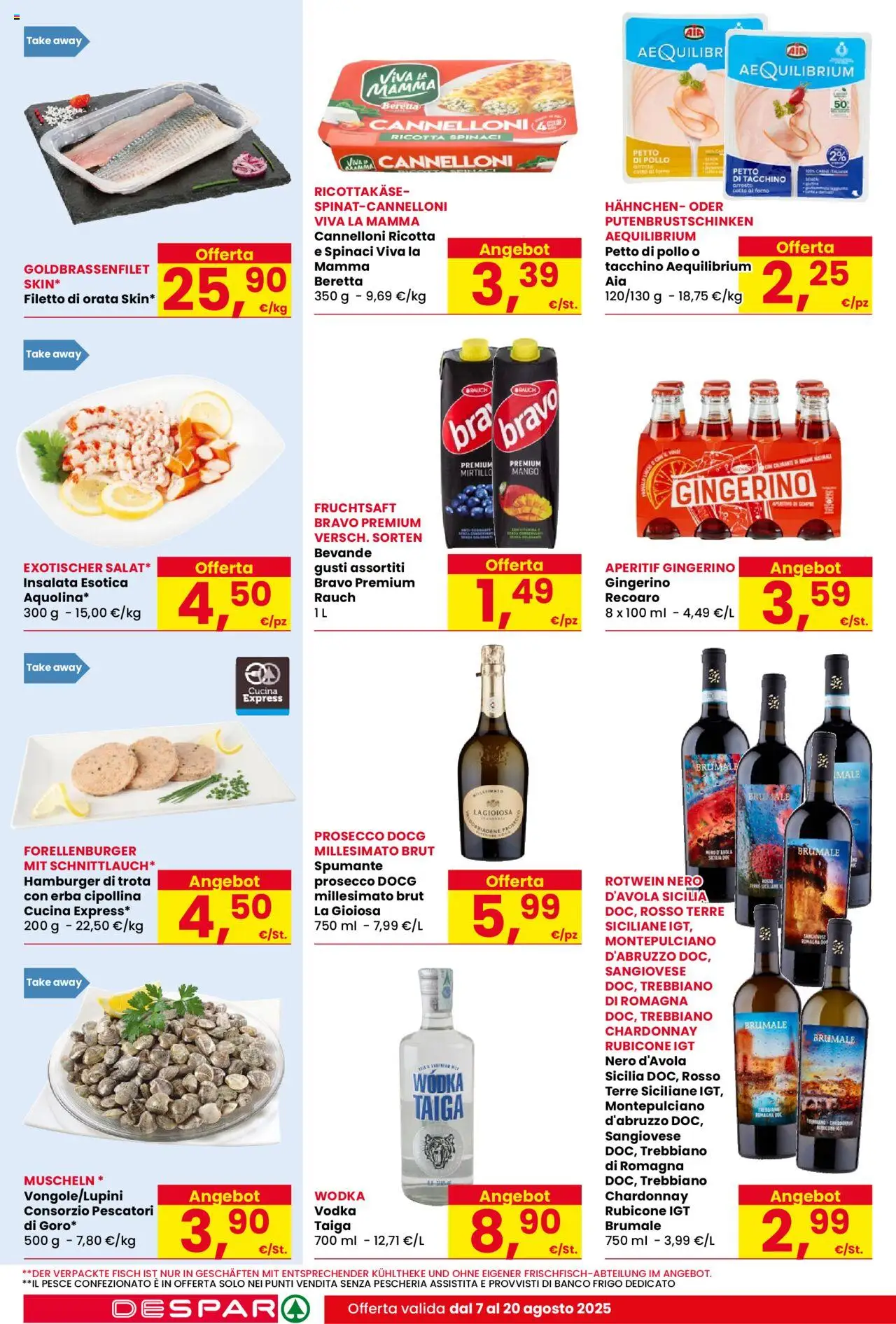 Volantino Despar del 07.08.2025 | Pagina: 10 | Prodotti: Mango, Spinaci, Spumante, Ricotta