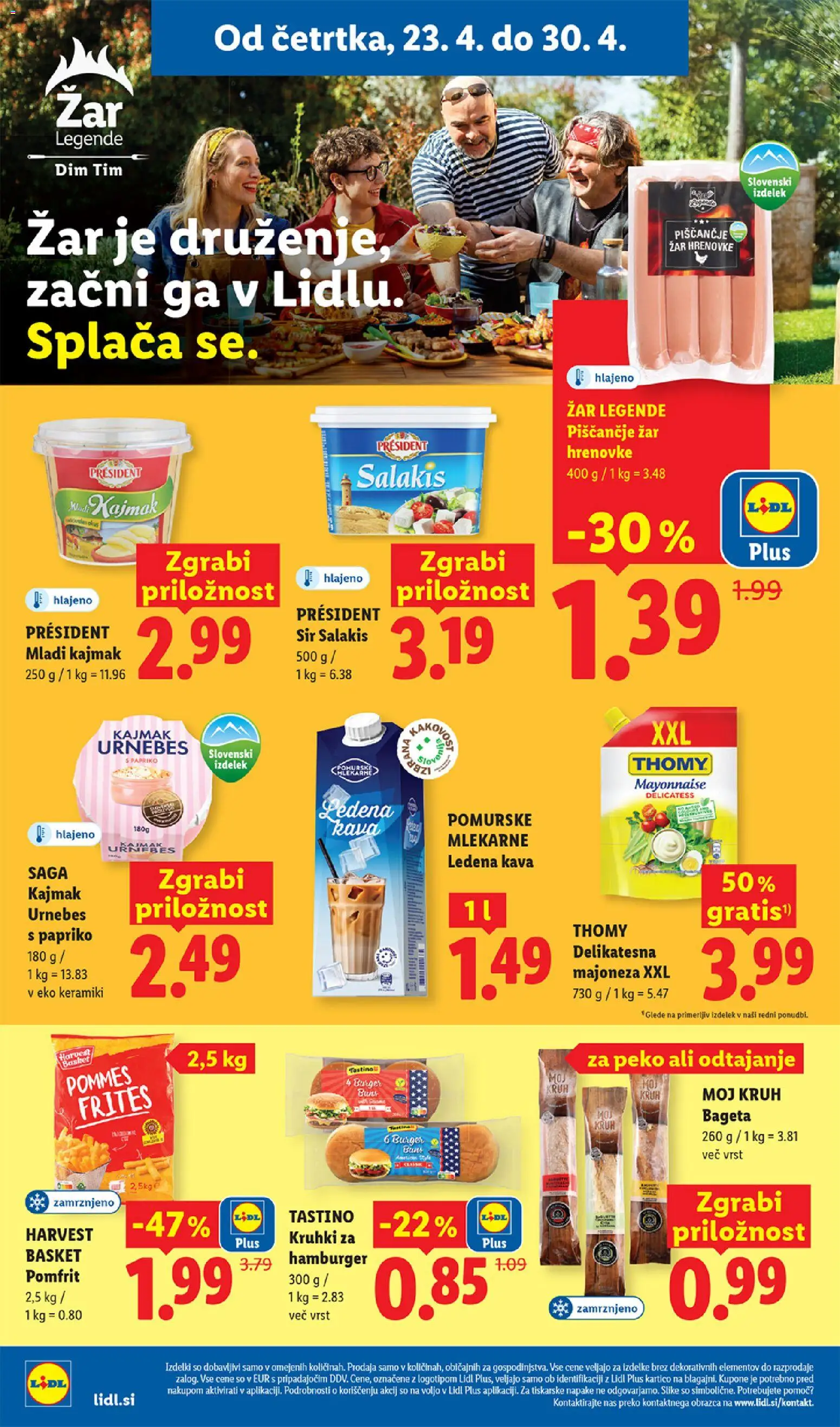 Novi Lidl katalog ponudbe – veljaven od 23.04.2026 | Stran: 10 | Izdelki: Hrenovke, Zar, Kajmak, Sir