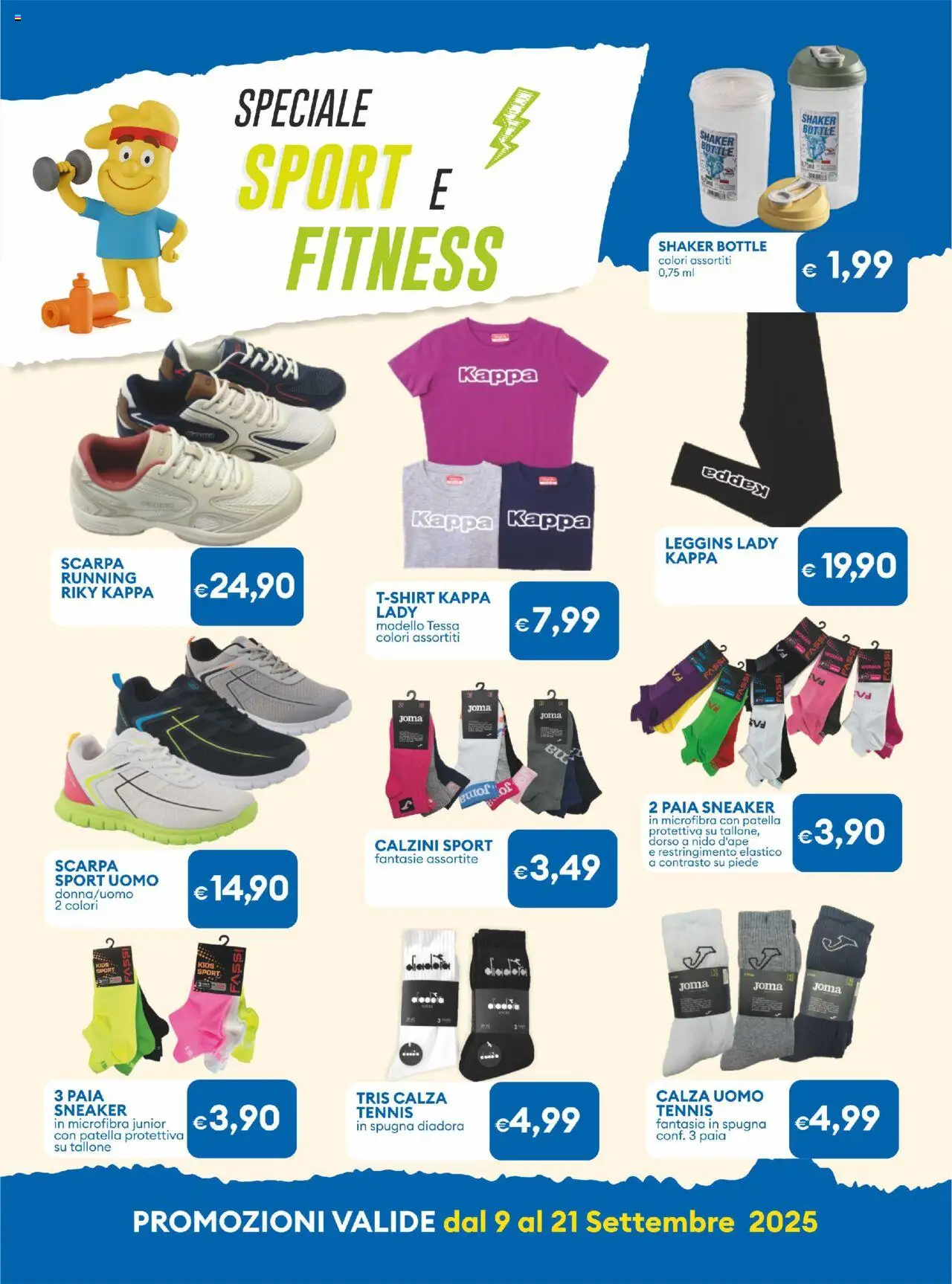 Volantino MD Discount del 09.09.2025 | Pagina: 17 | Prodotti: Spugna, Calzini, Leggins