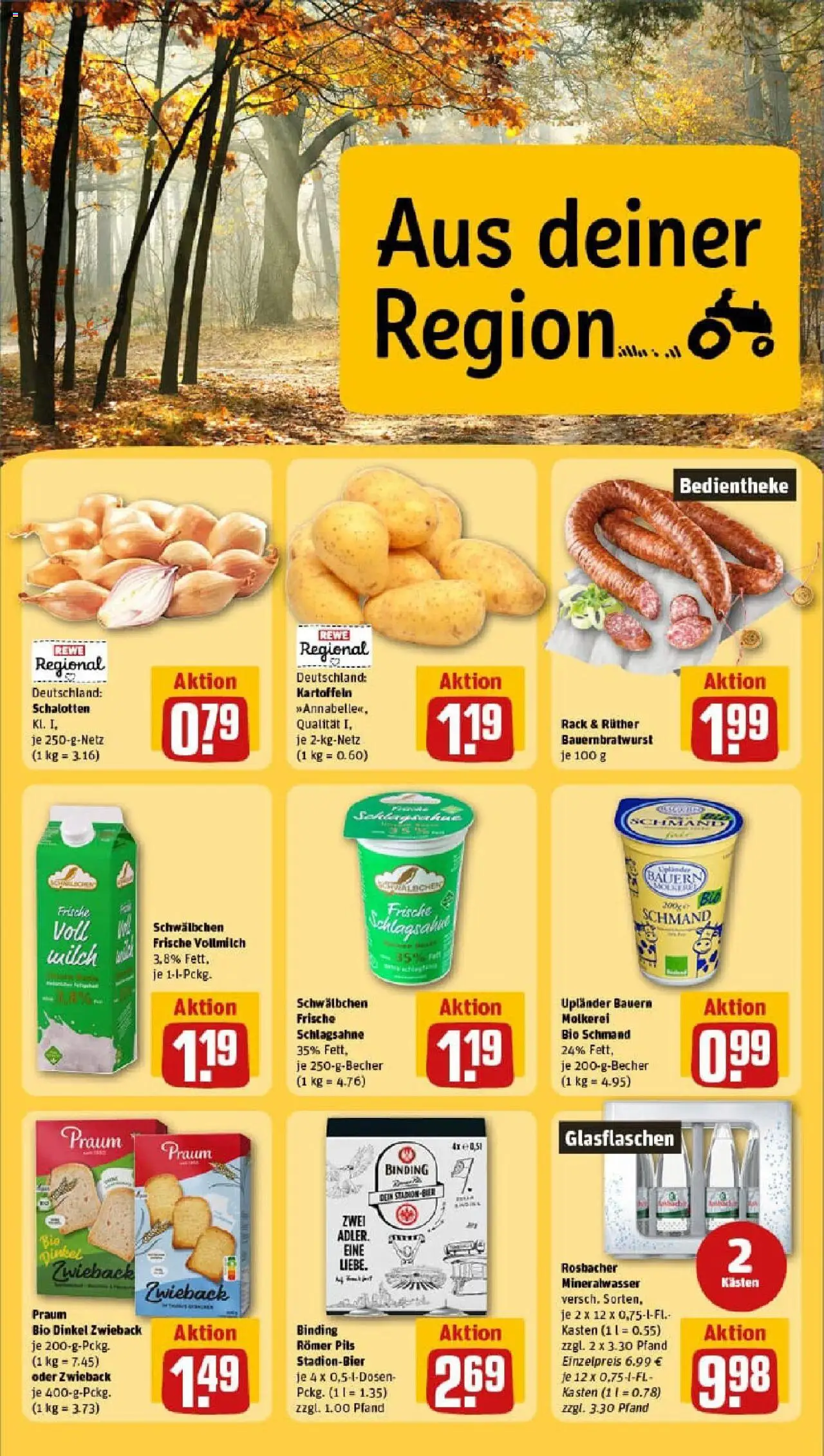 Rewe prospekt Marburg	 – gültig ab 28.09.2025 | Seite: 23 | Produkte: Schlagsahne, Milch, Pils, Mineralwasser