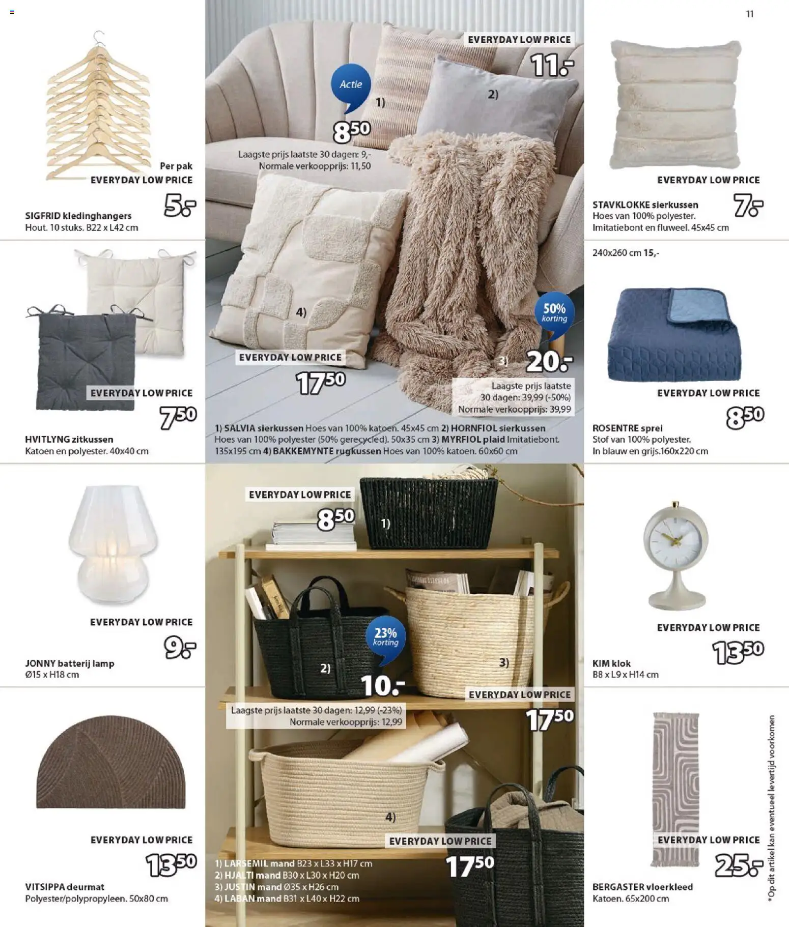 {H1} | Pagina: 11 | Producten: Batterij, Mand, Deurmat, Lamp