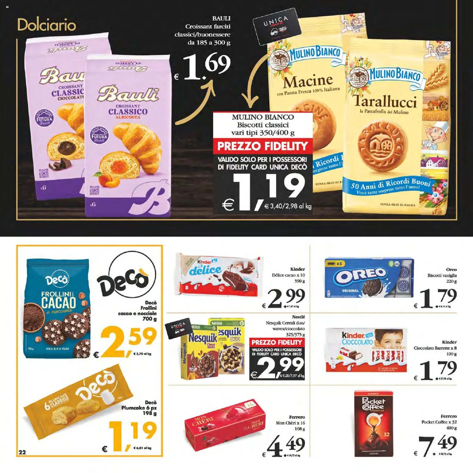 Volantino Decò del 25.11.2025 | Pagina: 22 | Prodotti: Cereali, Panna, Biscotti, Frollini