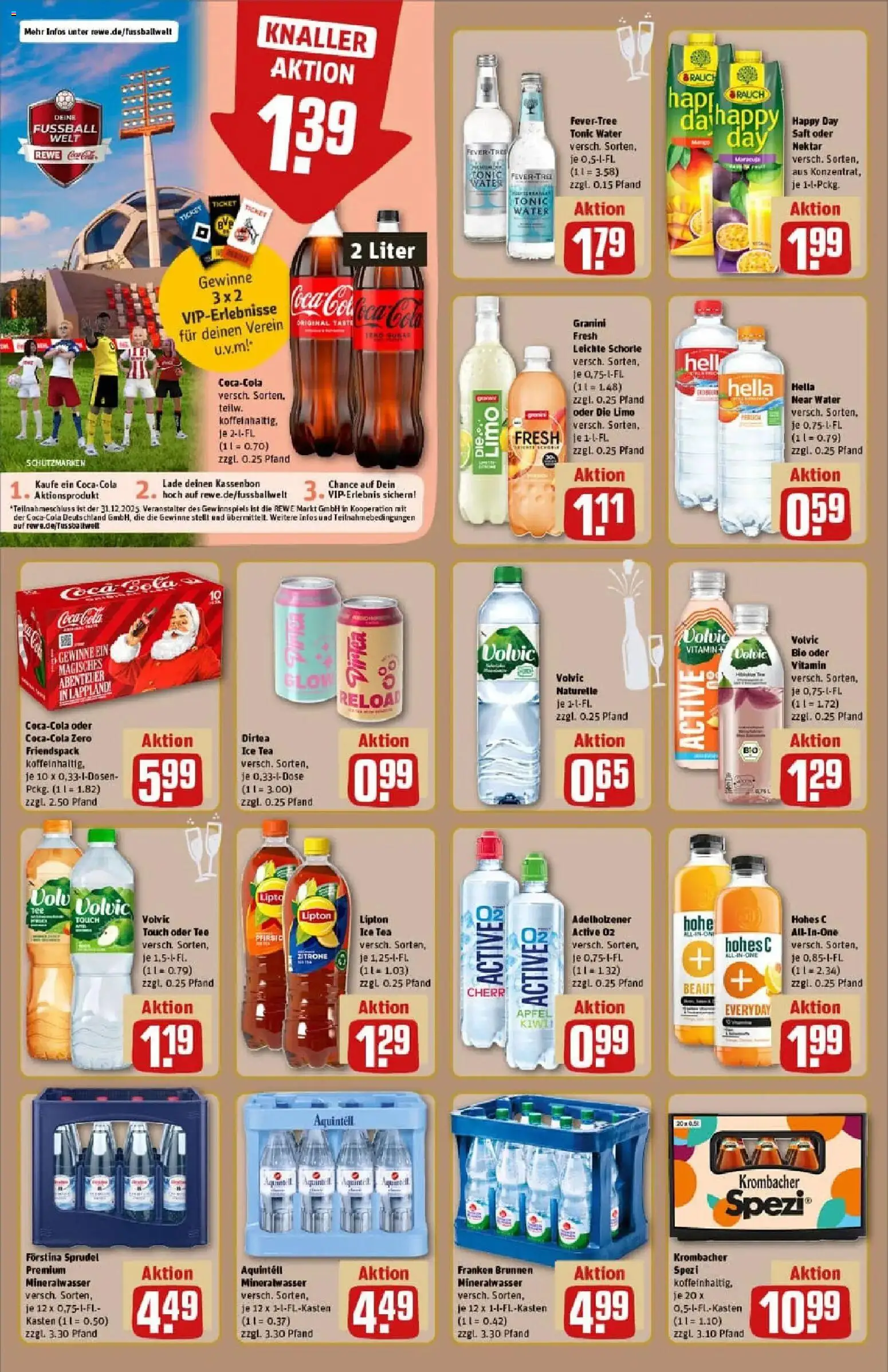 Rewe prospekt Schwebheim	 – gültig ab 22.12.2025 | Seite: 14 | Produkte: Fußball, Zitrone, Krombacher, Volvic