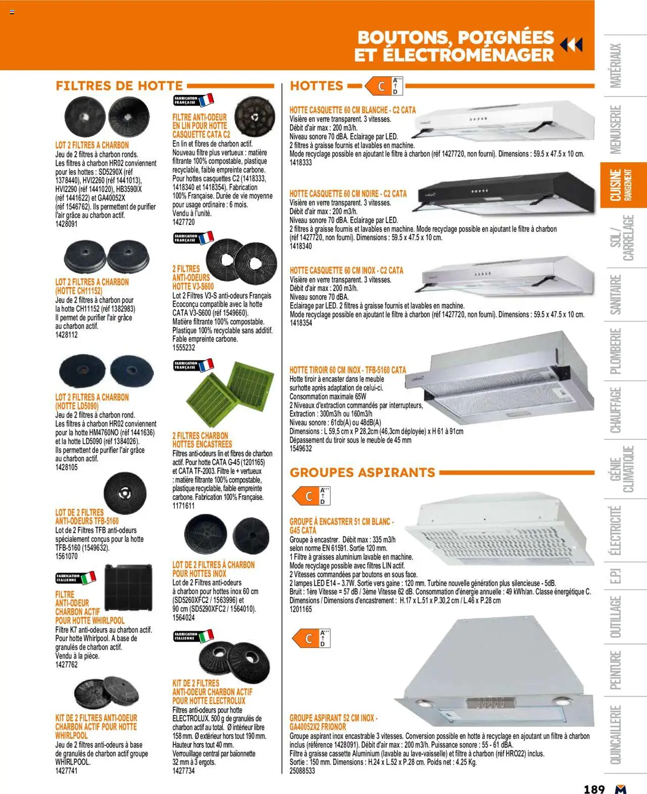  | Page: 189 | Produits: Filtre, Meuble, Poids, Casquette