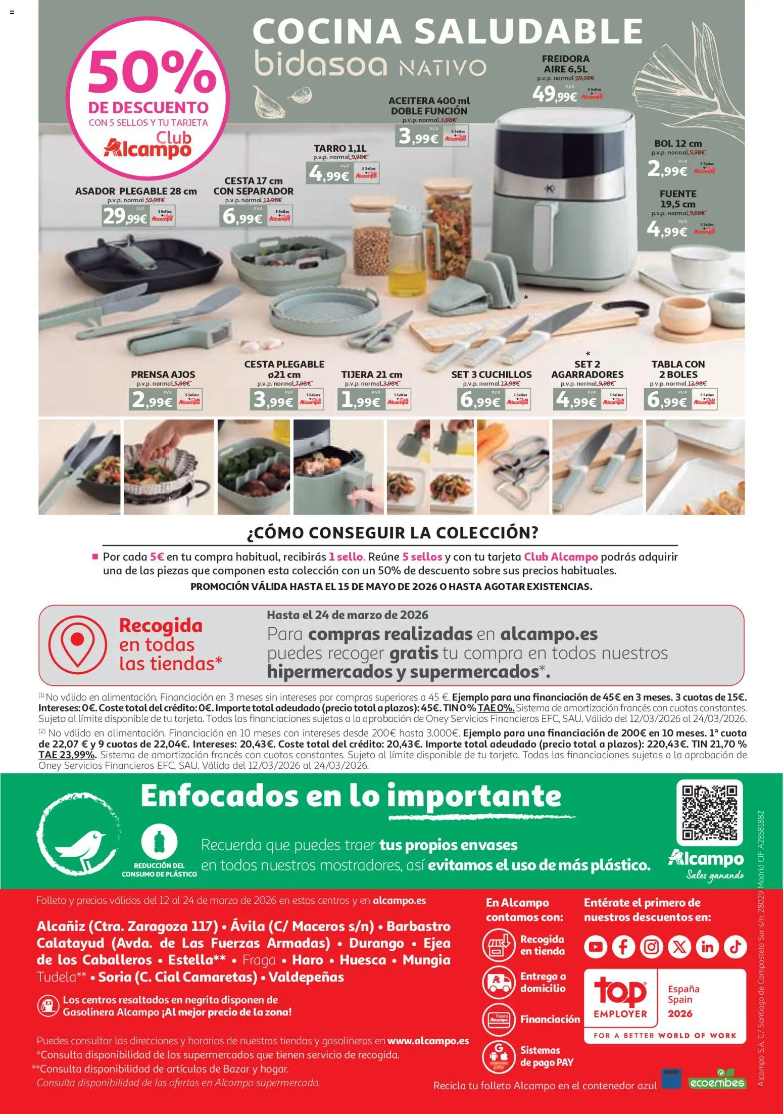 Alcampo SST Nacional │ válido desde el 12.03.2026 | Página: 12 | Productos: Cocina, Prensa, Freidora, Cesta