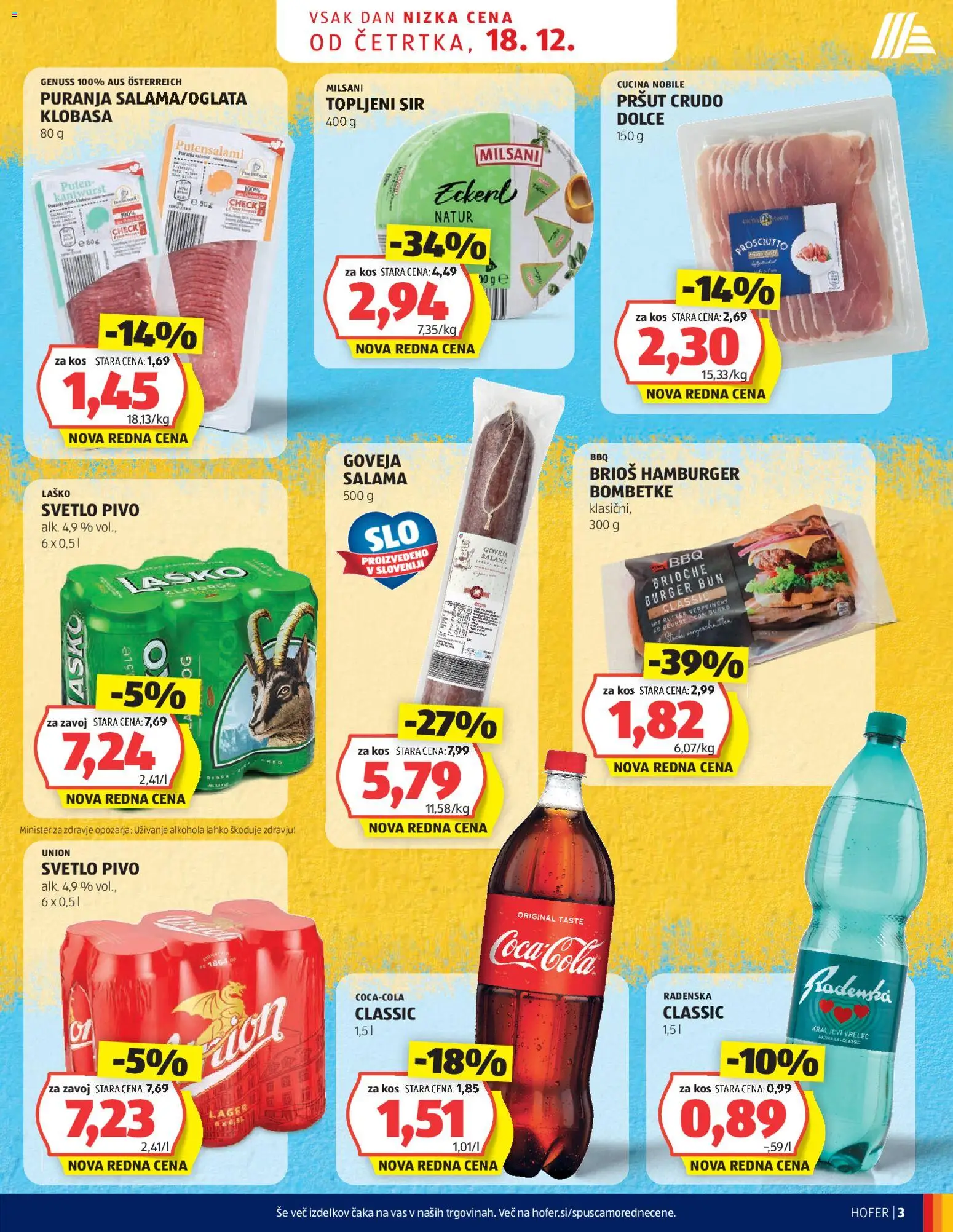 Novi Hofer katalog ponudbe – veljaven od 18.12.2025 | Stran: 3 | Izdelki: Pršut, Kos, Sir, Salama