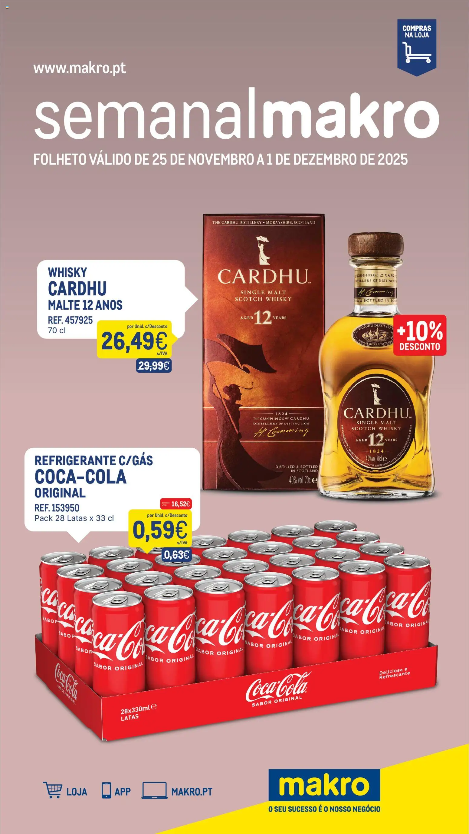 Makro folheto │ válido de 25.11.2025 | Página: 1 | Produtos: Refrigerante, Whisky