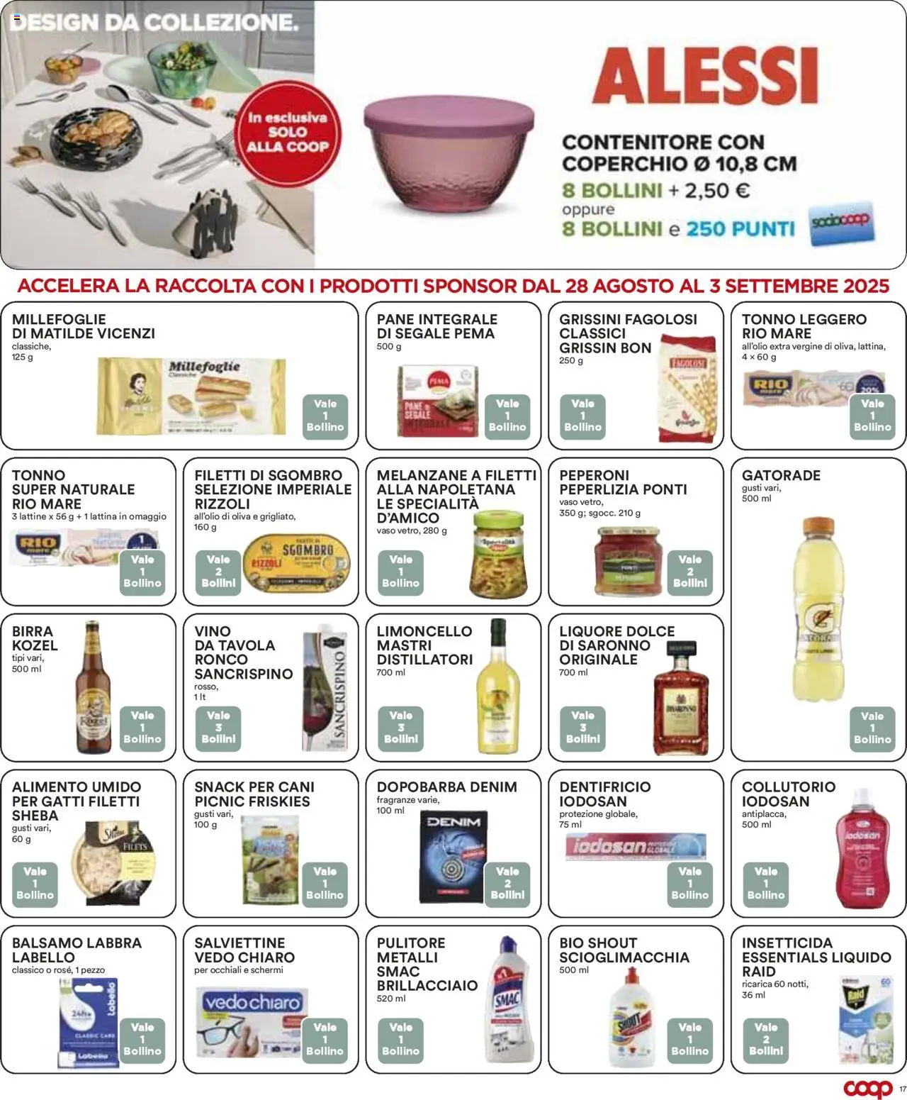 Volantino COOP del 21.08.2025 | Pagina: 17 | Prodotti: Occhiali, Limoncello, Contenitore, Grissini