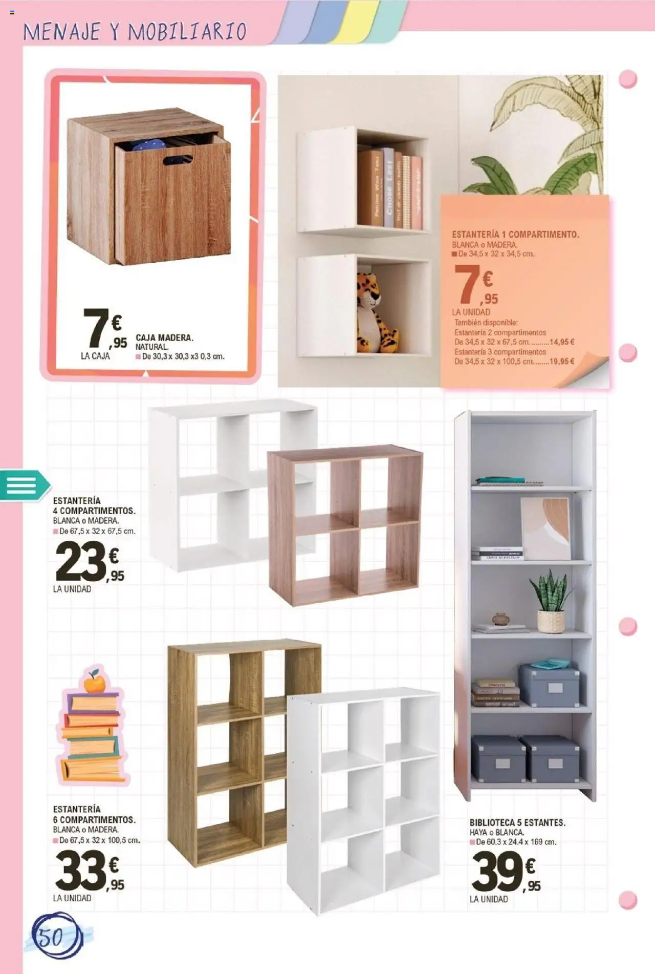 E.Leclerc folleto │ válido desde el 11.08.2025 | Página: 50 | Productos: Biblioteca, Caja