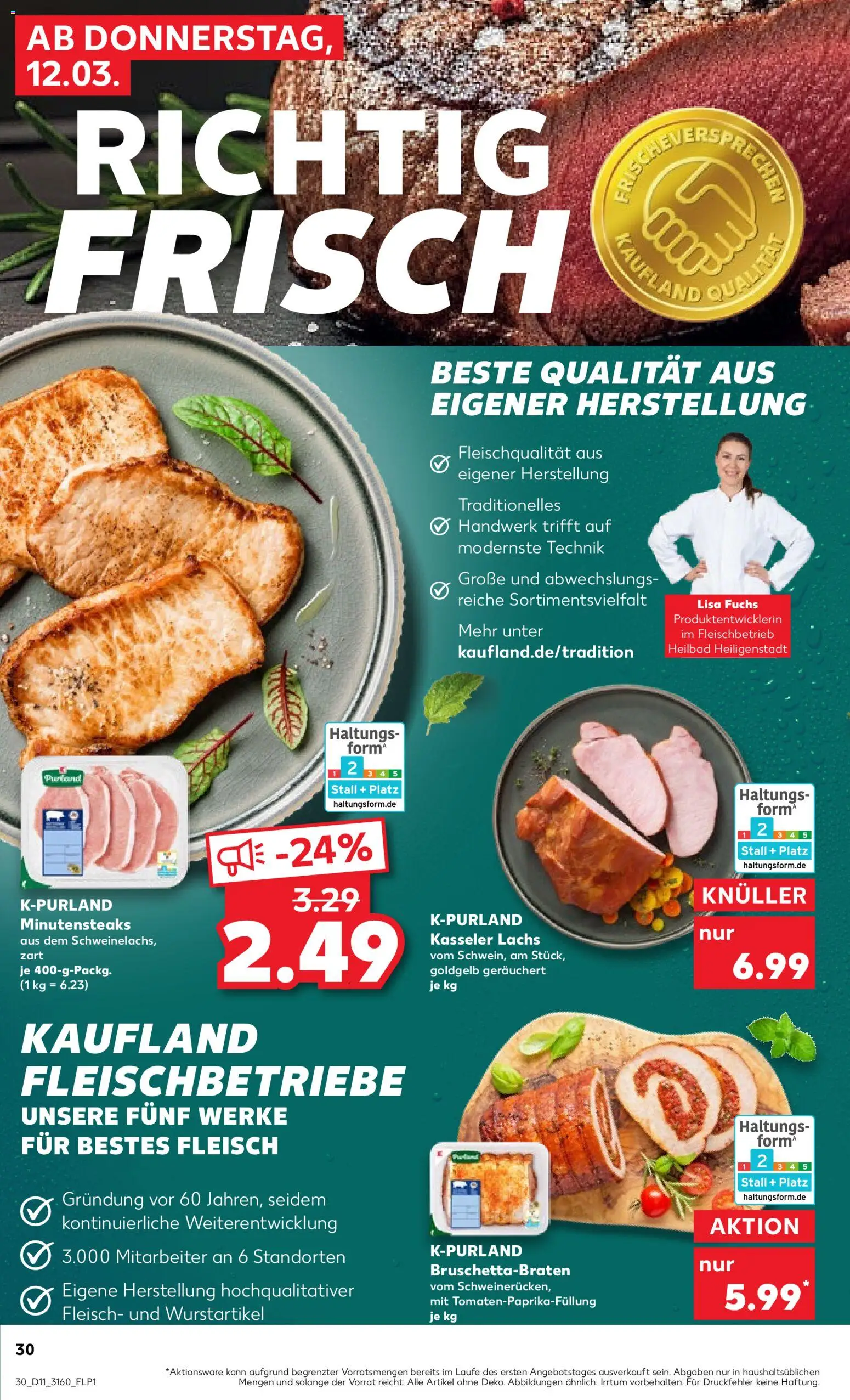 Kaufland Prospekt Potsdam	 – gültig ab 12.03.2026 | Seite: 30 | Produkte: Lachs, Steak, Fleisch